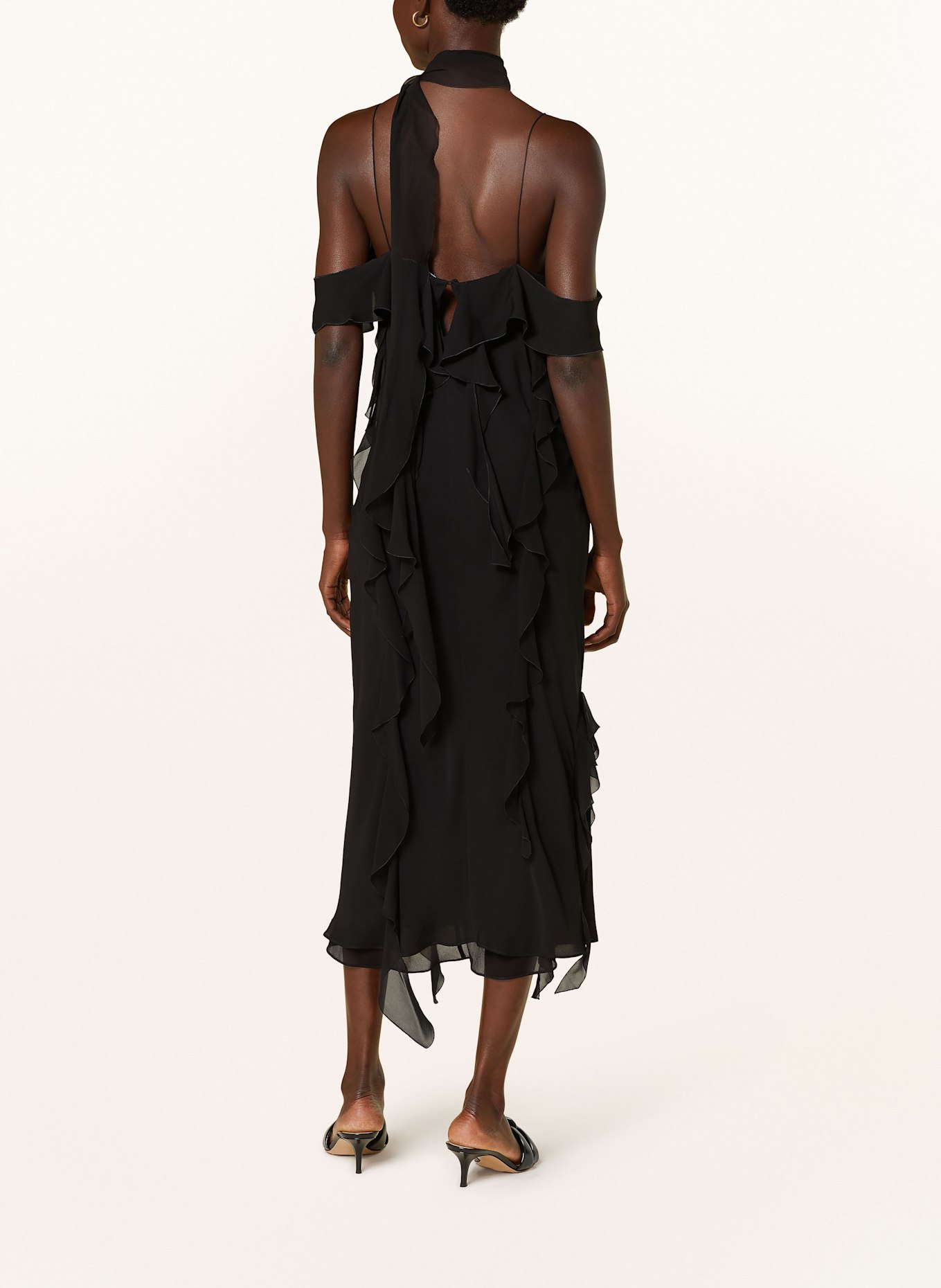 DOROTHEE SCHUMACHER Kleid SHEER TWIST II mit Volants: SCHWARZ