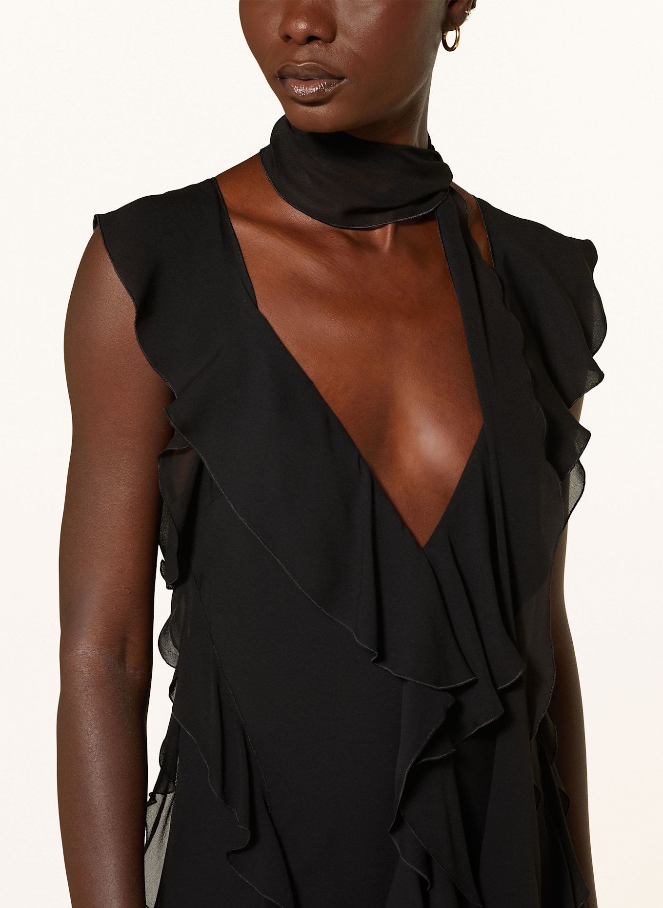 DOROTHEE SCHUMACHER Kleid SHEER TWIST II mit Volants: SCHWARZ