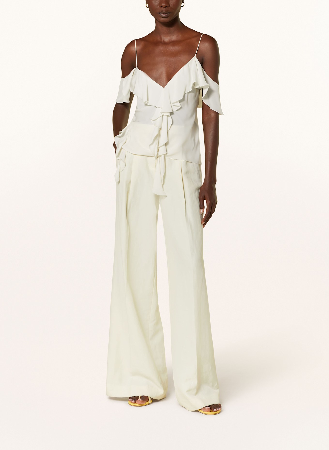 DOROTHEE SCHUMACHER Seidentop SHEER TWIST I mit Volants: HELLGELB