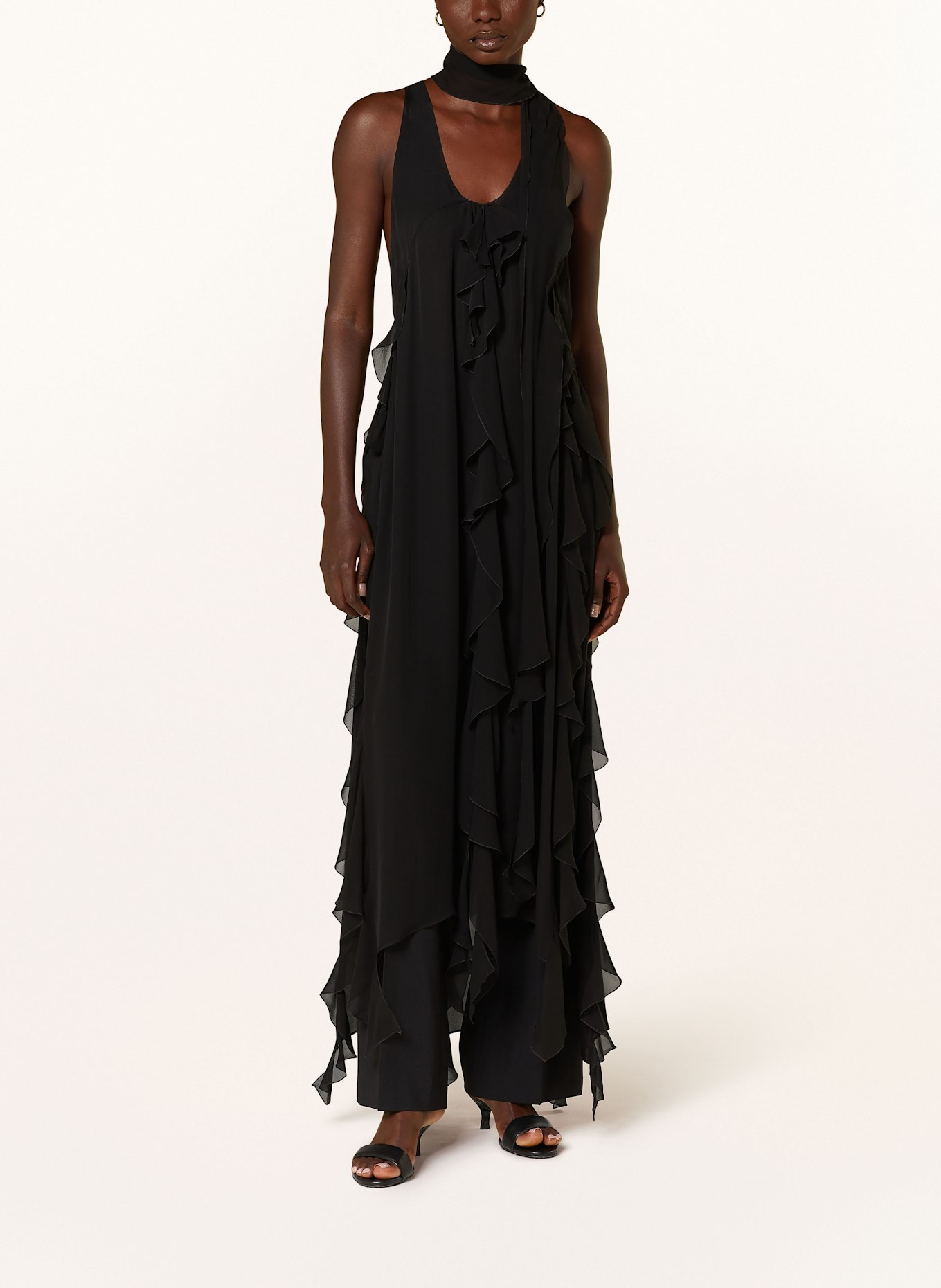 DOROTHEE SCHUMACHER Kleid SHEER TWIST I mit Volants: SCHWARZ