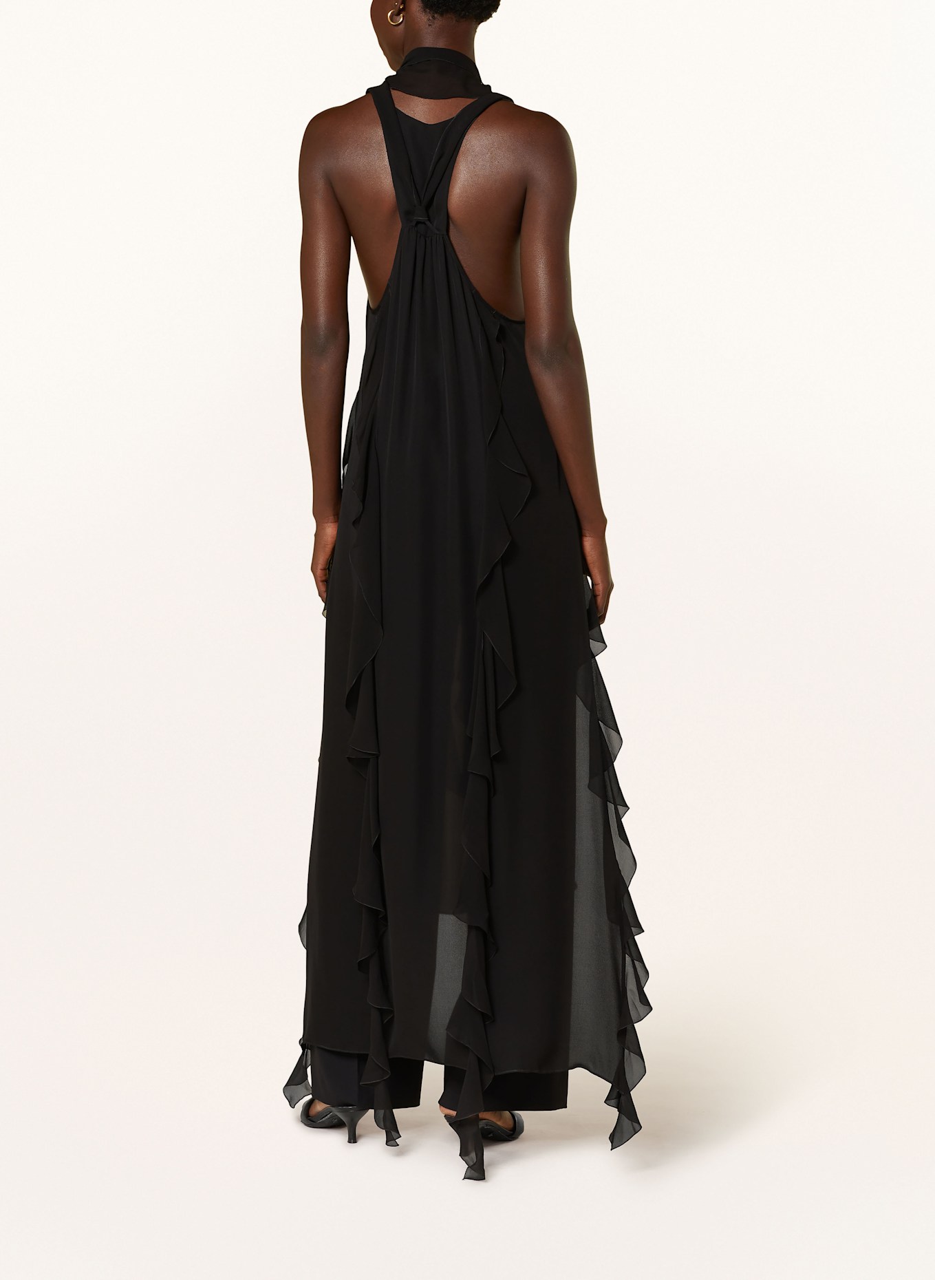 DOROTHEE SCHUMACHER Kleid SHEER TWIST I mit Volants: SCHWARZ