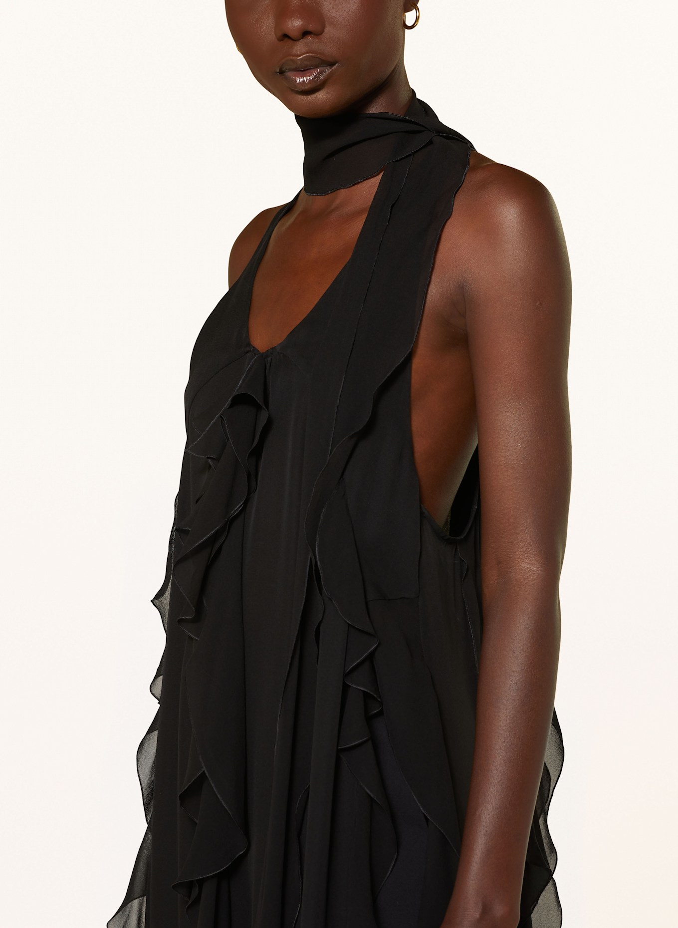 DOROTHEE SCHUMACHER Kleid SHEER TWIST I mit Volants: SCHWARZ