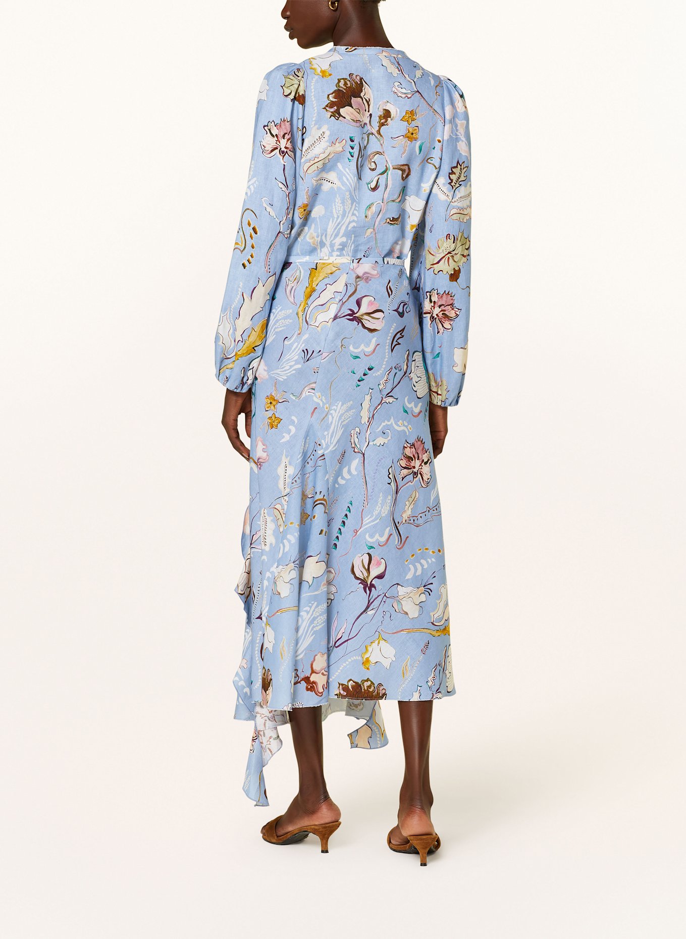 DOROTHEE SCHUMACHER Rock FLORAL POWER mit Volants: HELLBLAU/ DUNKELGELB