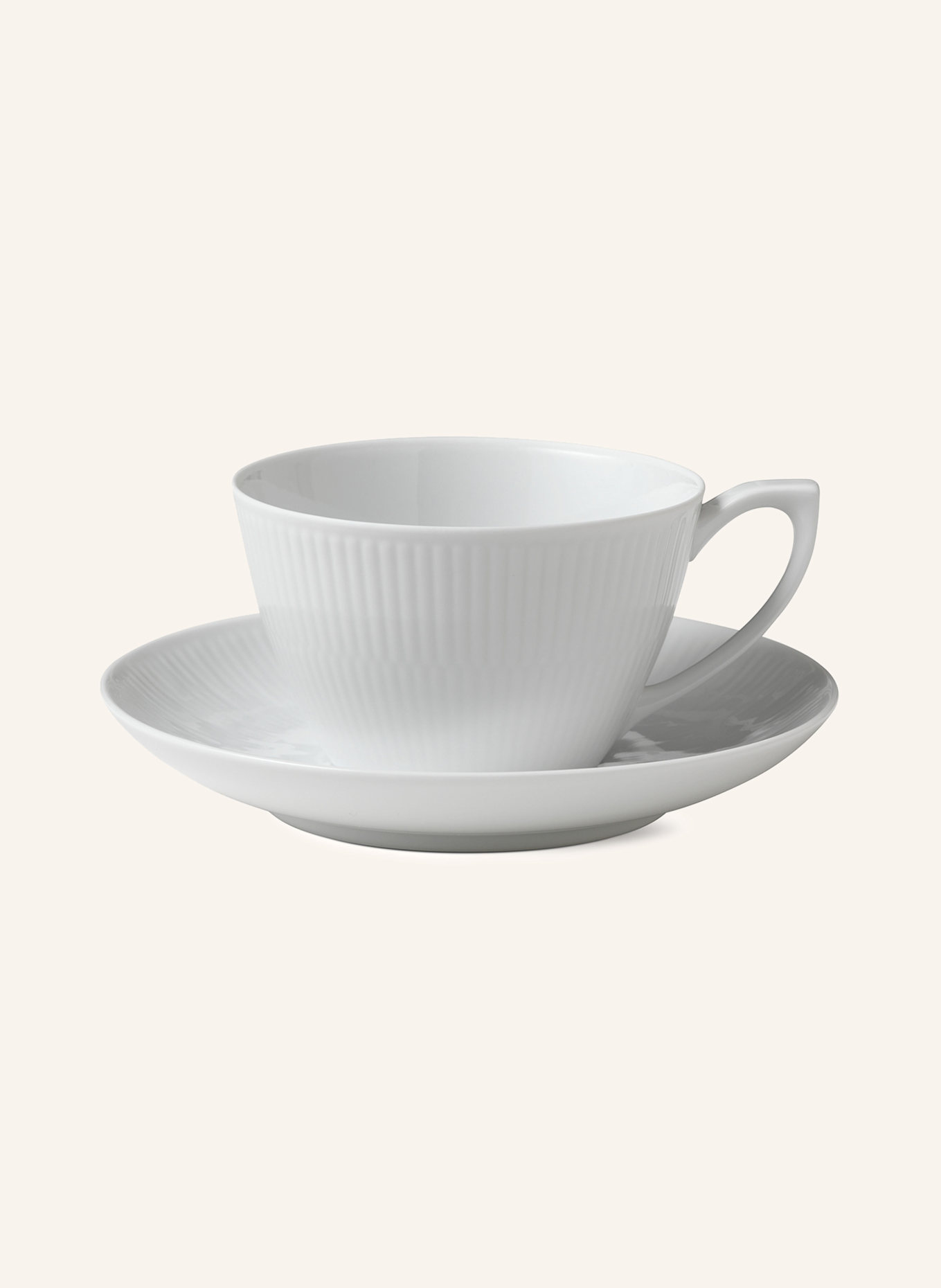 ROYAL COPENHAGEN Kaffeetasse WHITE FLUTED mit Untertasse, Farbe: WEISS (Bild 1)