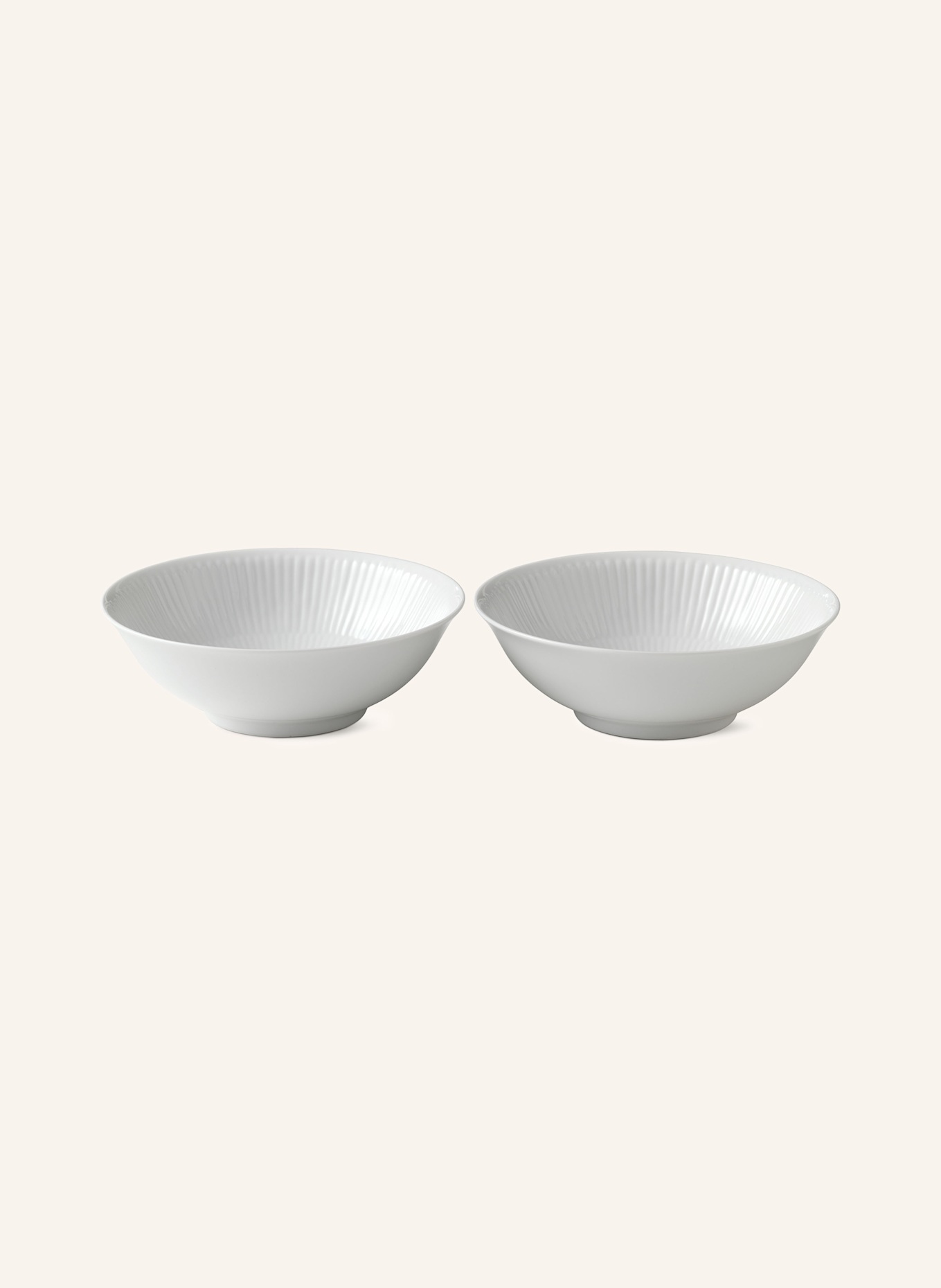 ROYAL COPENHAGEN set of 2 bowls WHITE FLUTED, Color: WHITE (Image 1)