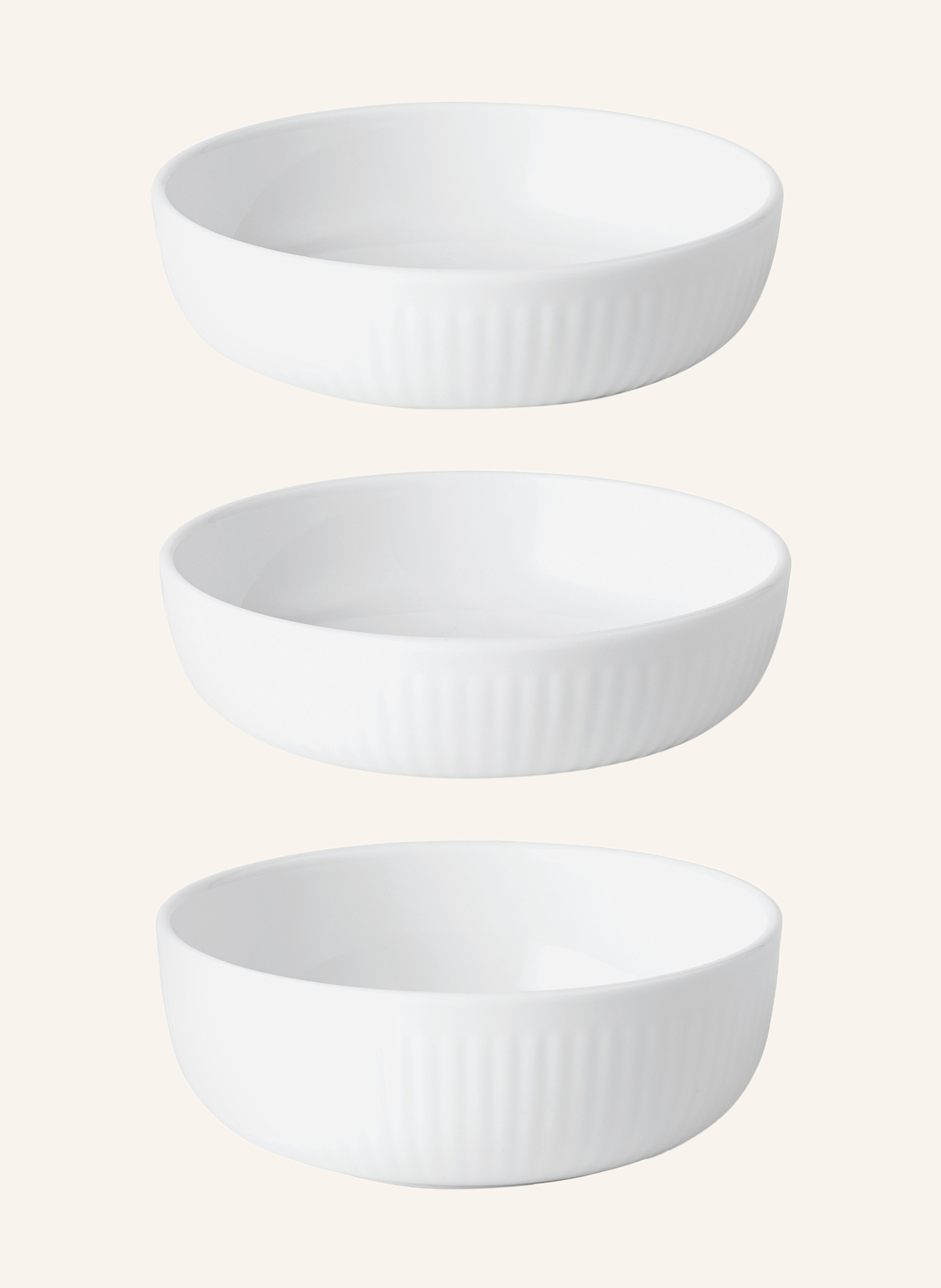 ROYAL COPENHAGEN 4-piece Set WHITE FLUTED: Serving platter and bowls, Color: WHITE (Image 5)