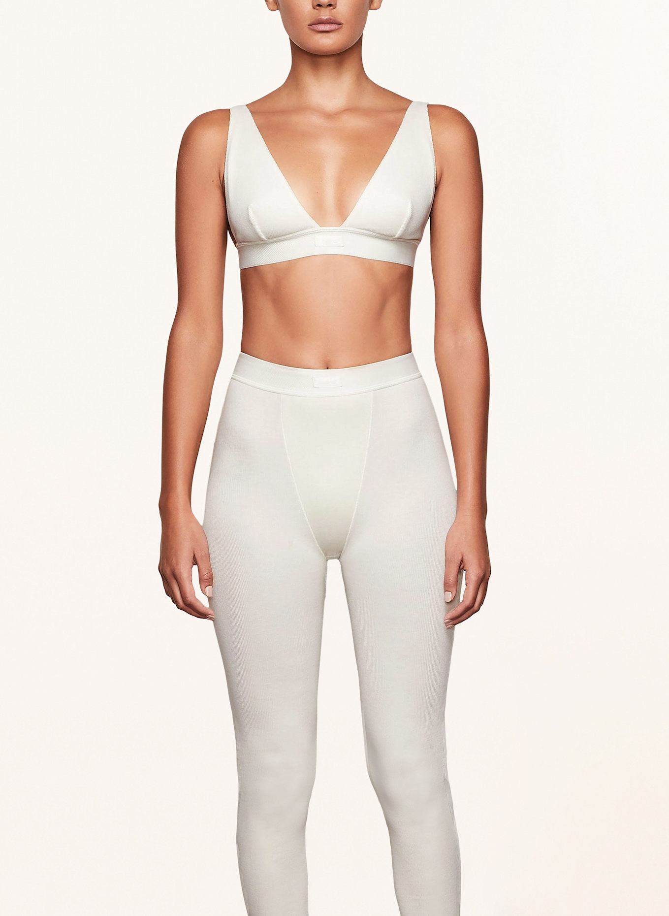 SKIMS Lounge-Leggings COTTON RIB: BONE