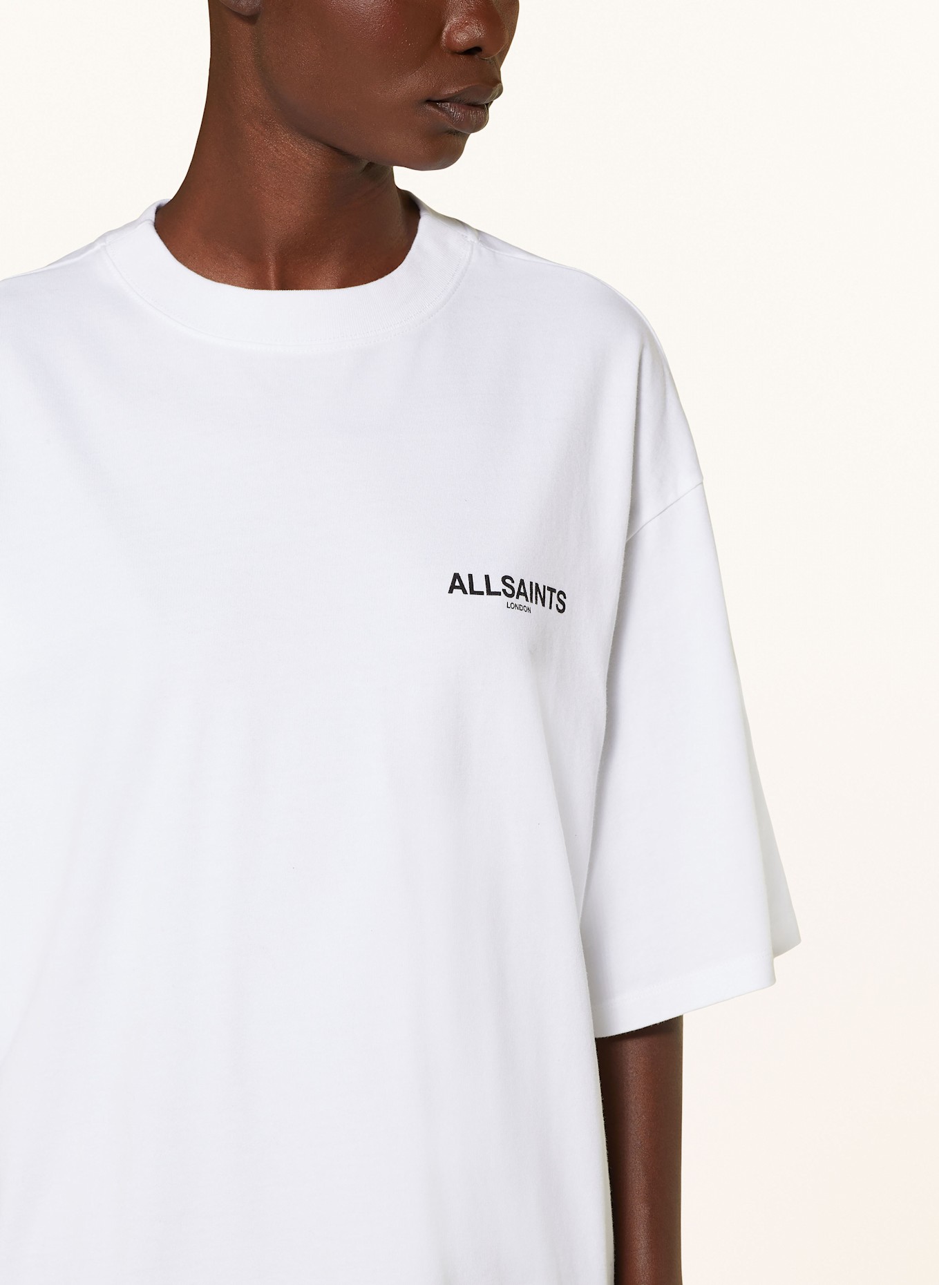 ALLSAINTS Oversized shirt AMELIE, Color: WHITE/ BLACK/ GRAY (Image 4)