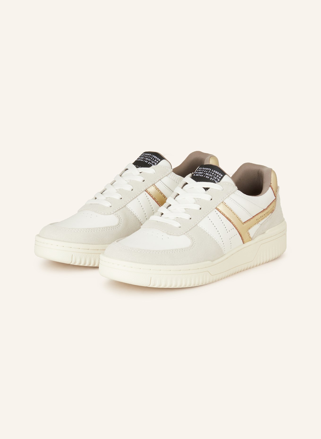 ALLSAINTS SNEAKER VIX SUEDE, Farbe: HELLGRAU/ WEISS/ GOLD (Bild 1)