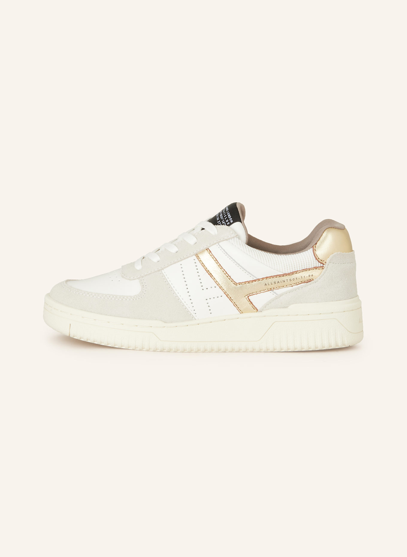 ALLSAINTS SNEAKER VIX SUEDE, Farbe: HELLGRAU/ WEISS/ GOLD (Bild 4)