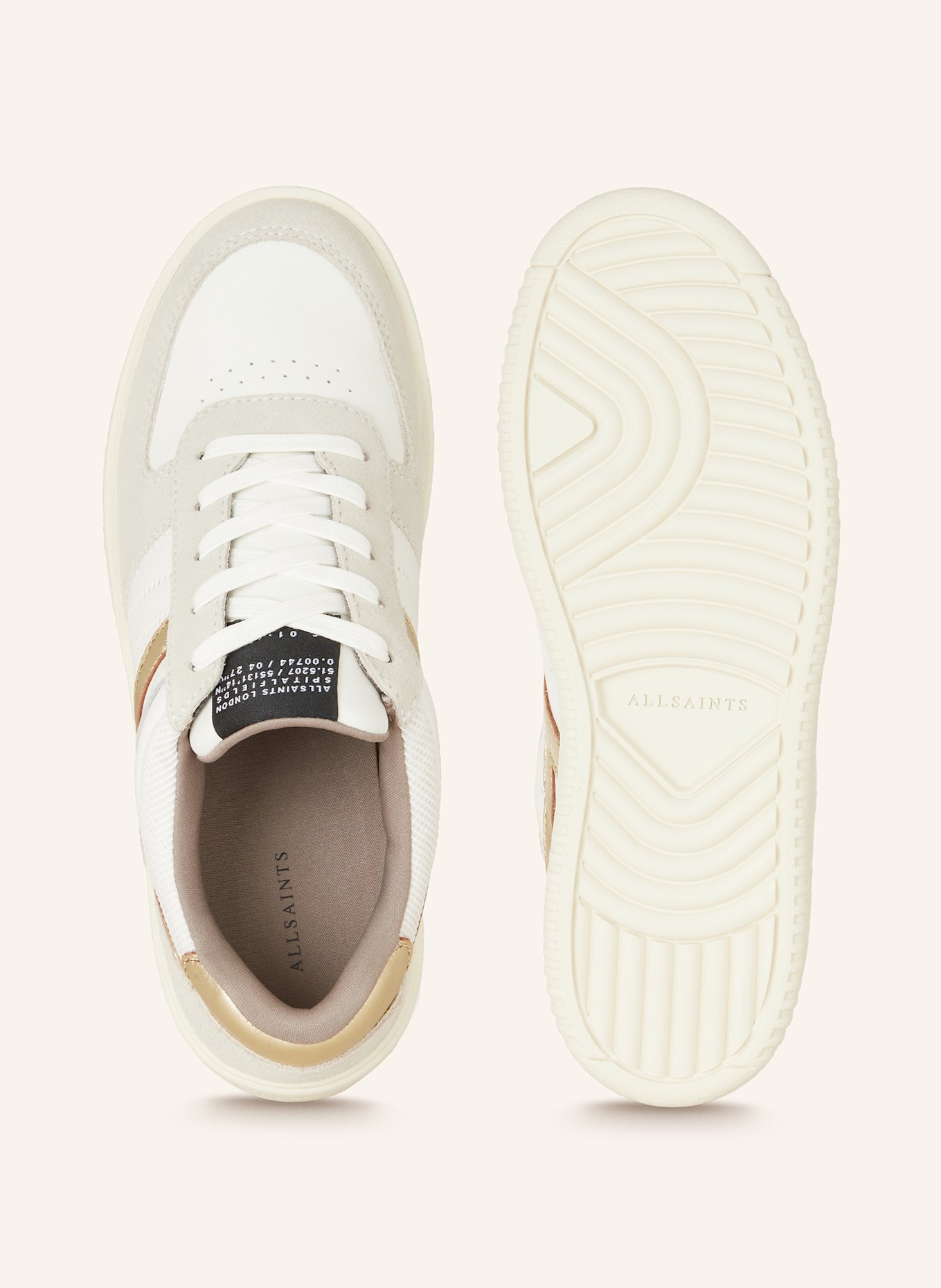 ALLSAINTS SNEAKER VIX SUEDE, Farbe: HELLGRAU/ WEISS/ GOLD (Bild 5)