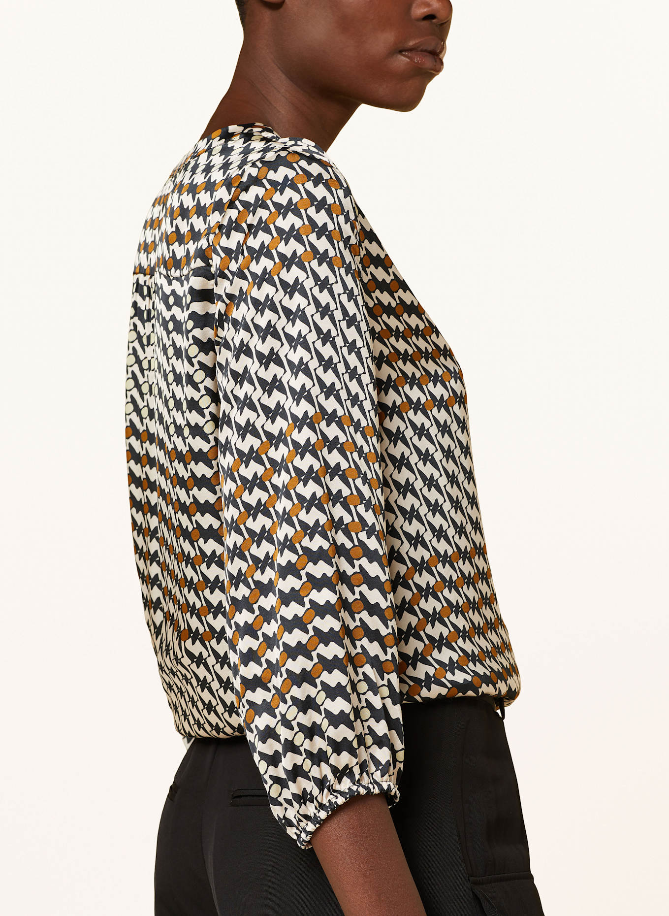 CATNOIR Satintunika: CREME / SCHWARZ / COGNAC