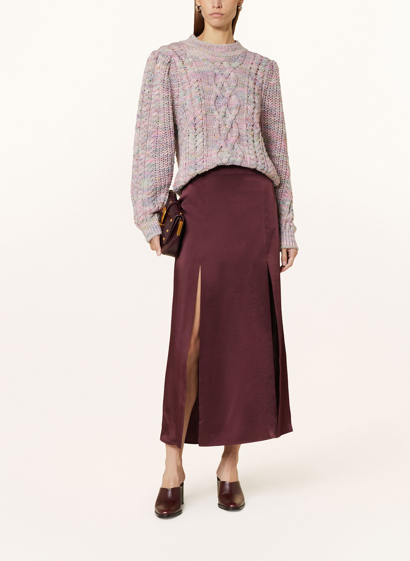 CLAUDIE PIERLOT Satinrock, Farbe: DUNKELROT (Bild 2)