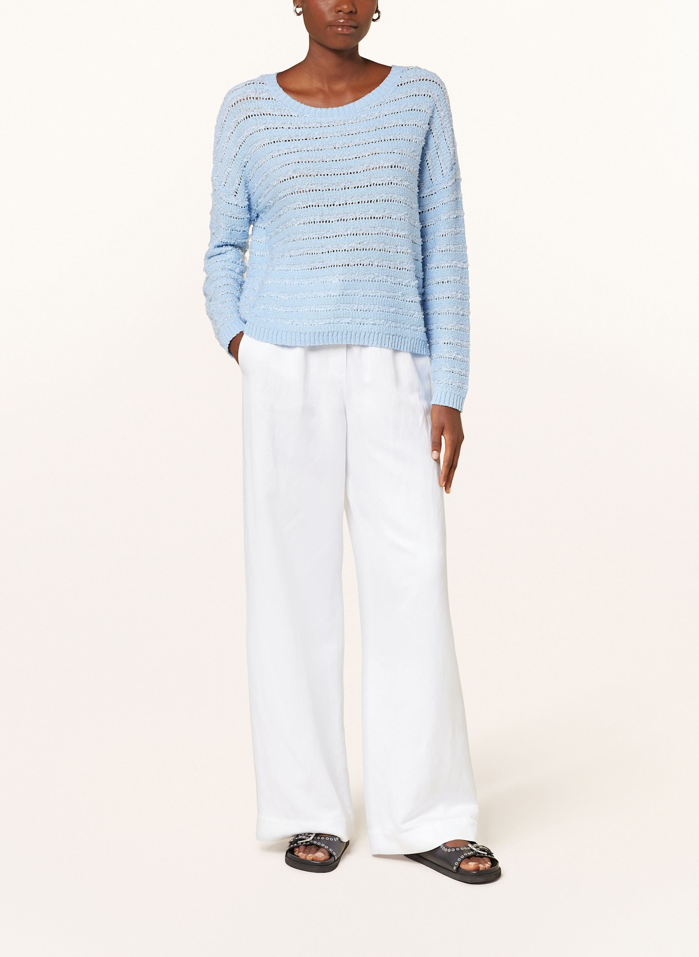 MARC AUREL Pullover mit Pailletten: HELLBLAU
