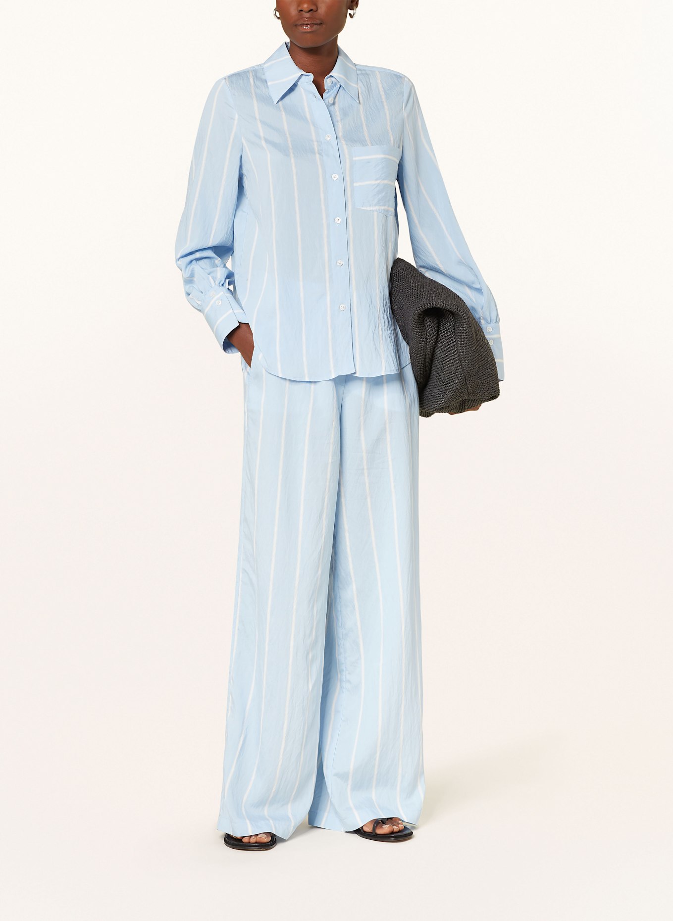 MARC AUREL Marlenehose: HELLBLAU / WEISS