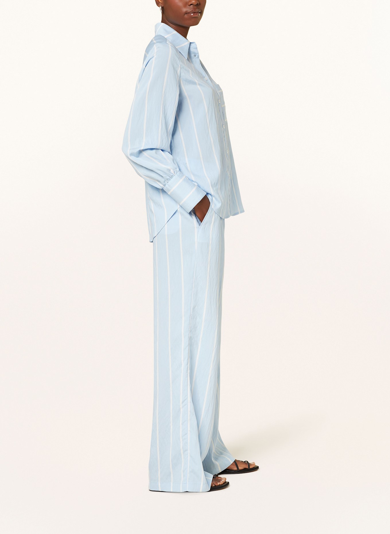 MARC AUREL Marlenehose: HELLBLAU / WEISS