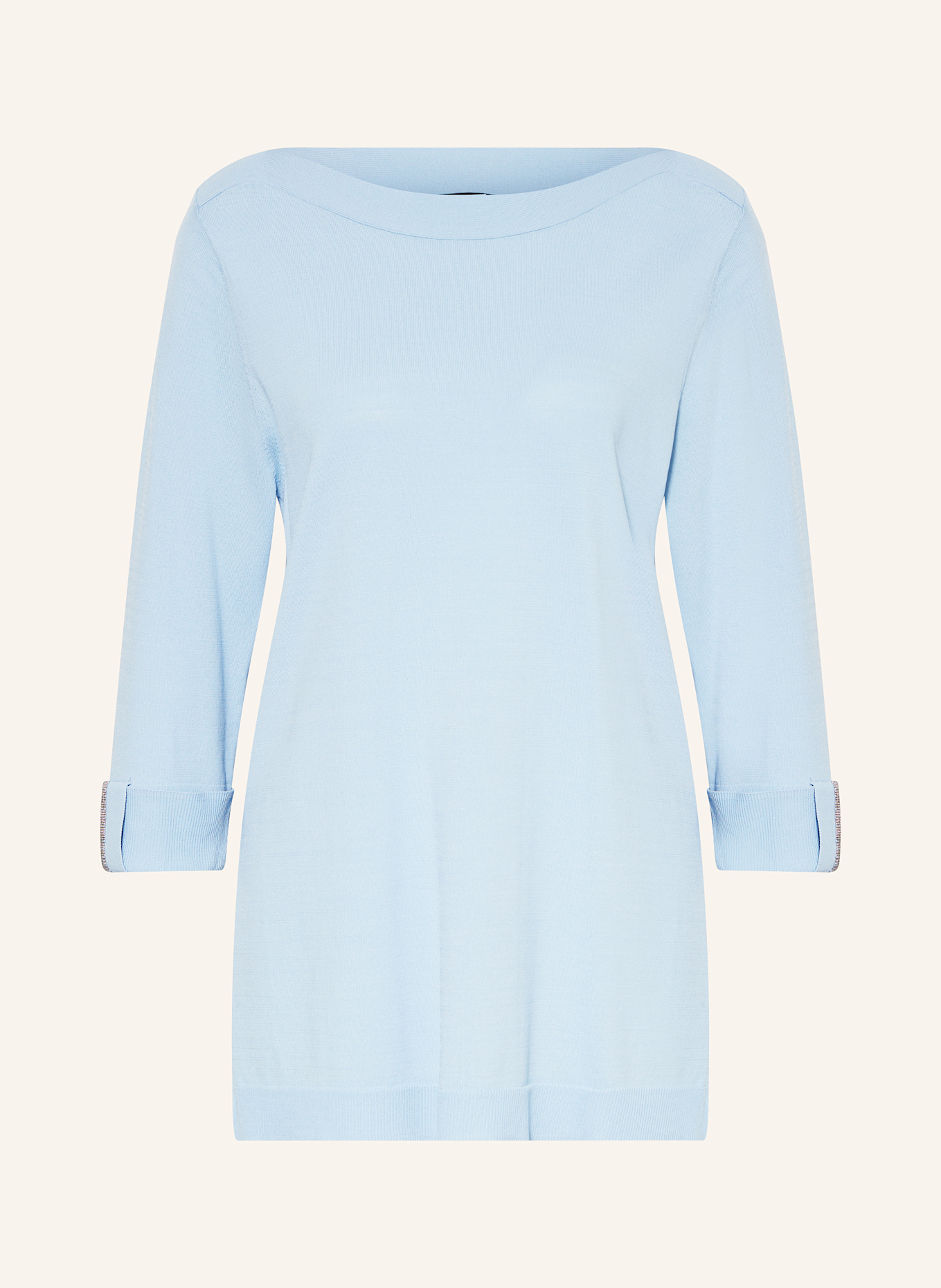 MARC AUREL Pullover mit 3/4-Arm und Schmuckperlen, Farbe: HELLBLAU (Bild 1)