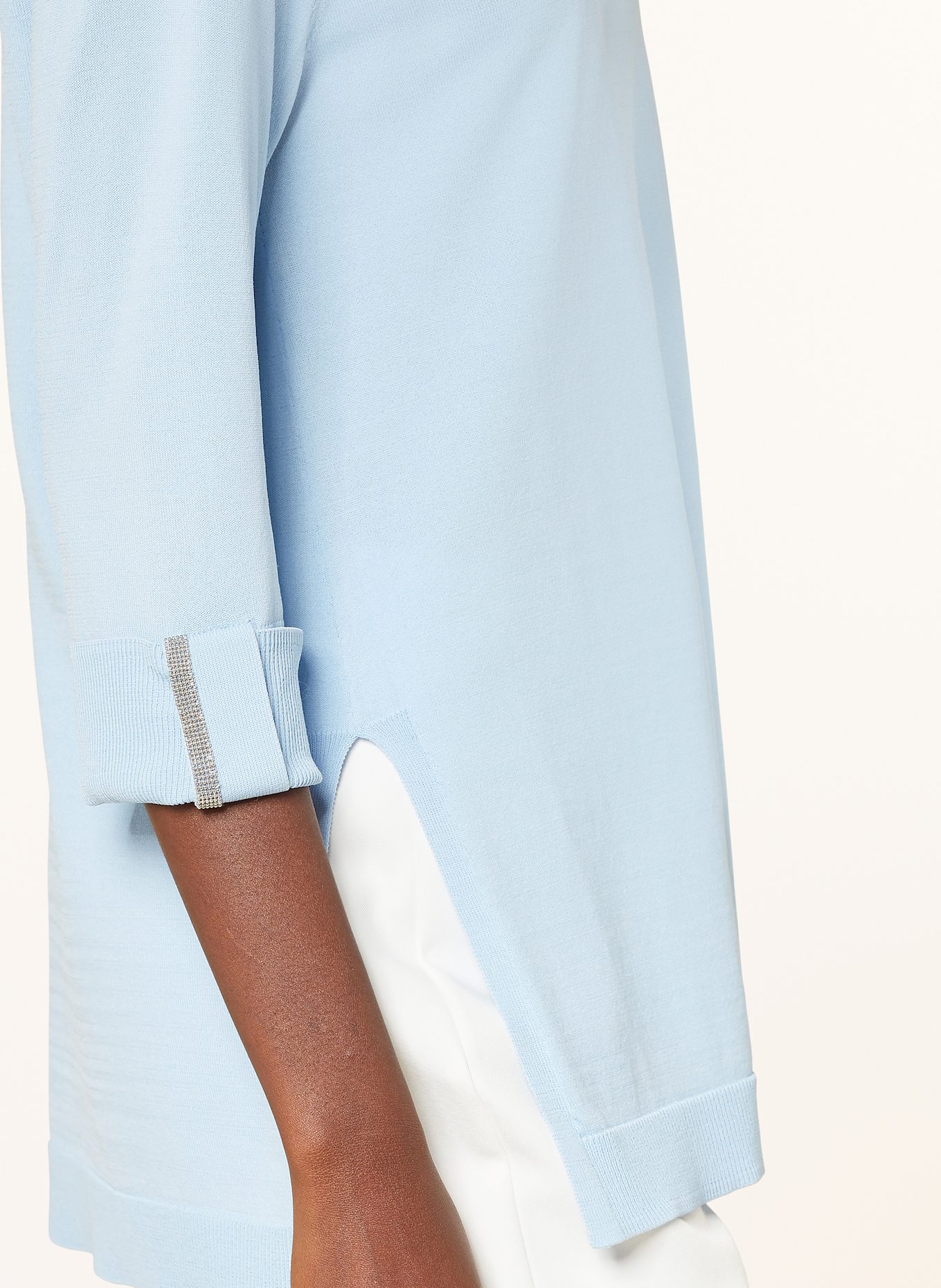 MARC AUREL Pullover mit 3/4-Arm und Schmuckperlen, Farbe: HELLBLAU (Bild 4)