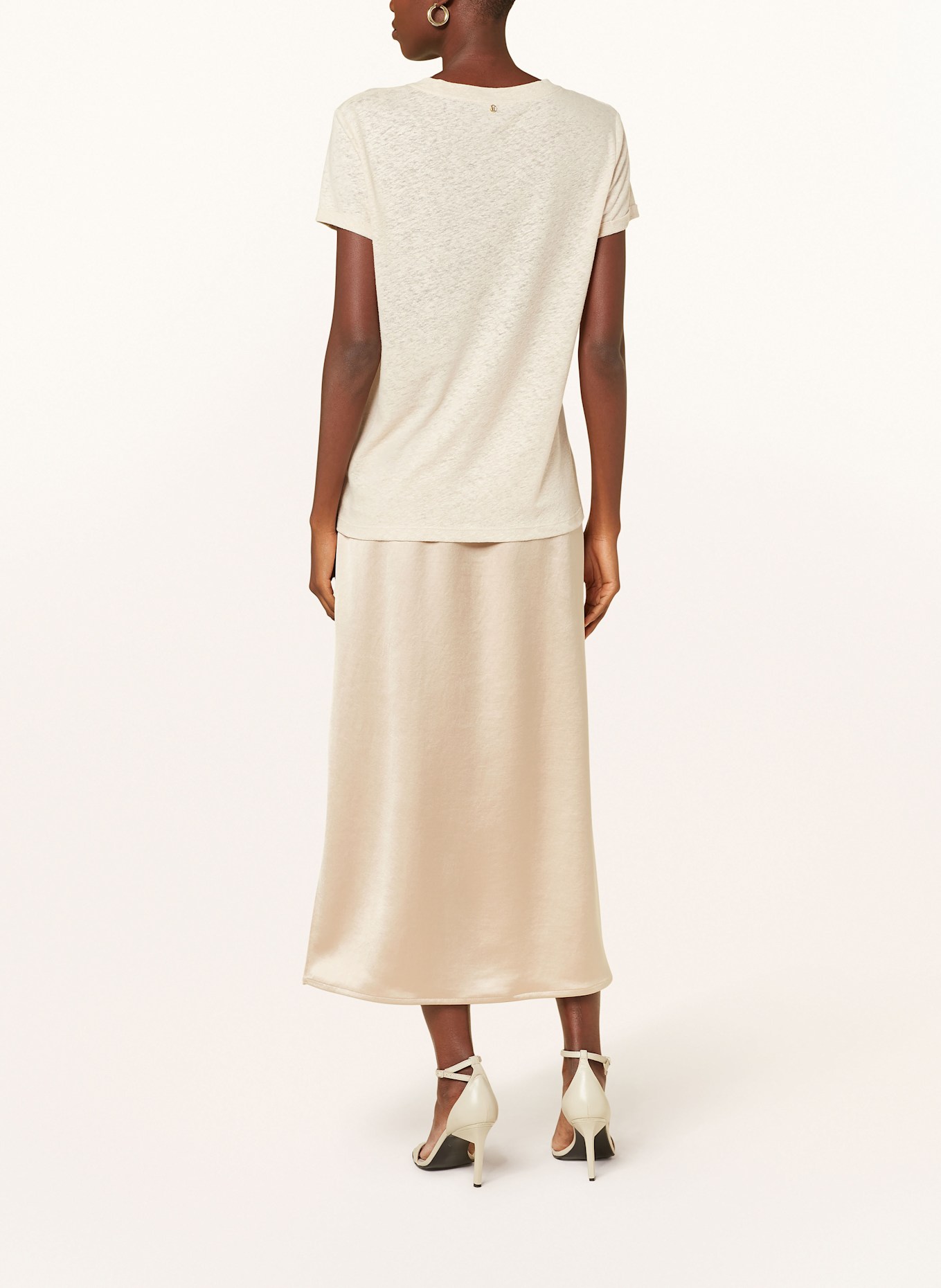 MARC AUREL Lněné tričko: BÉŽOVÁ