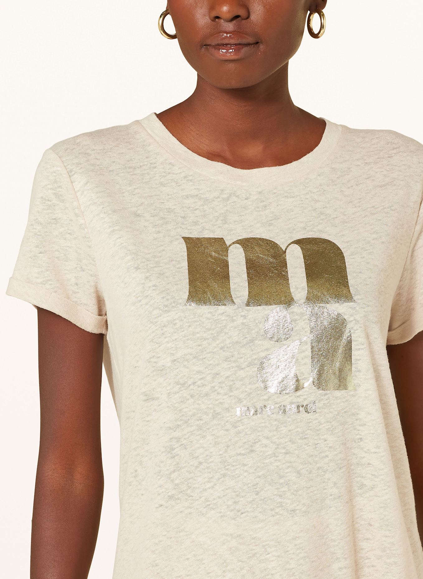 MARC AUREL Lněné tričko: BÉŽOVÁ