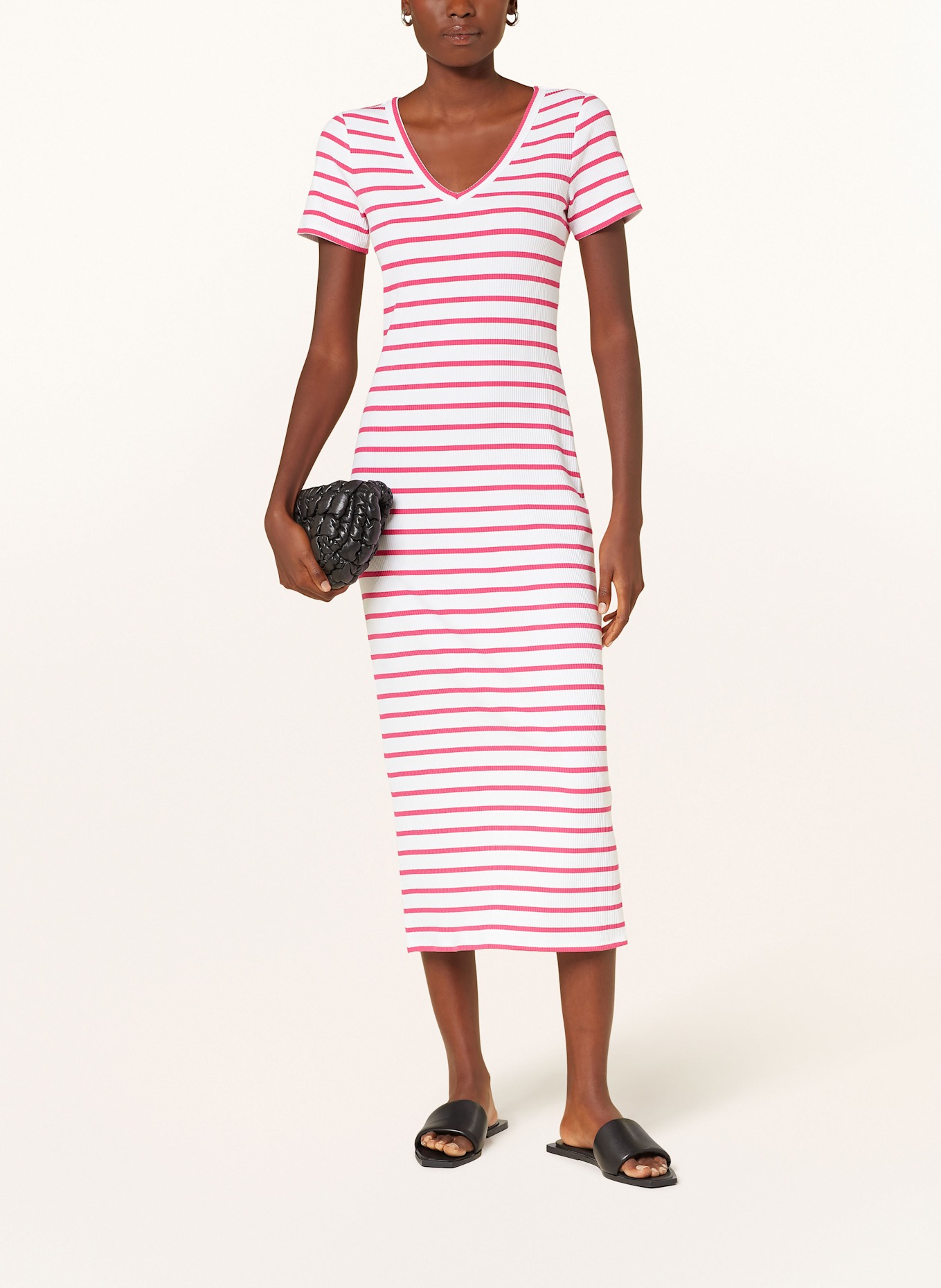 MARC AUREL Jerseykleid: WEISS / PINK