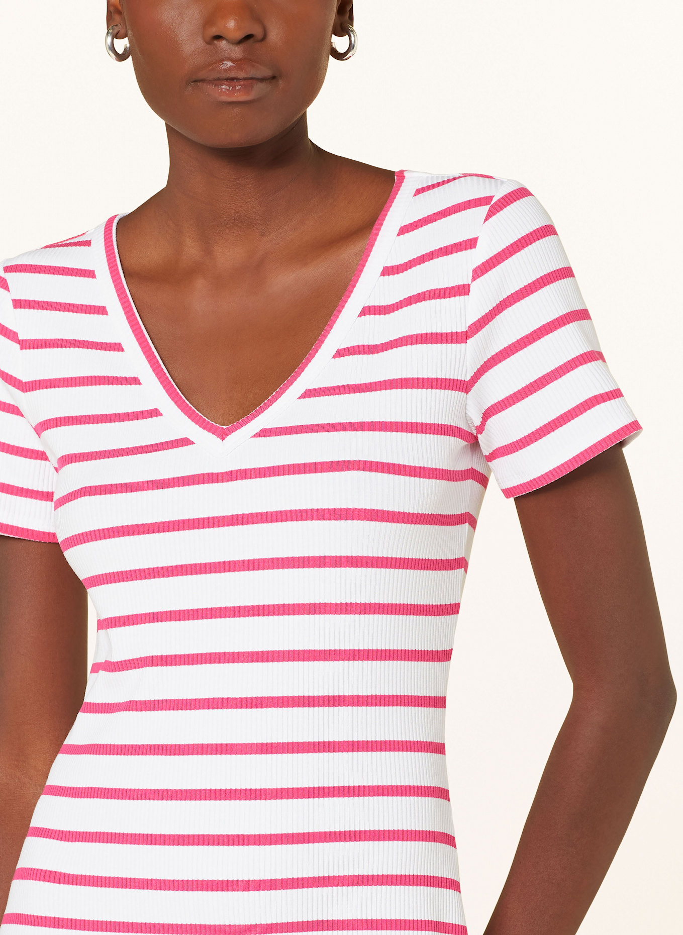 MARC AUREL Jerseykleid: WEISS / PINK