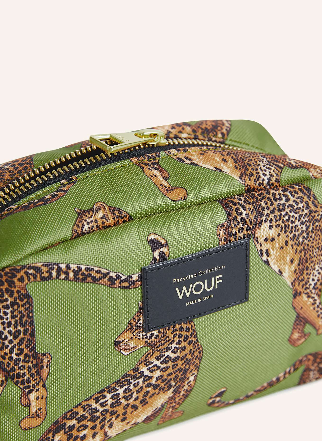 WOUF Kosmetiktasche OLIVE LEOPARD, Farbe: OLIV/ COGNAC (Bild 3)