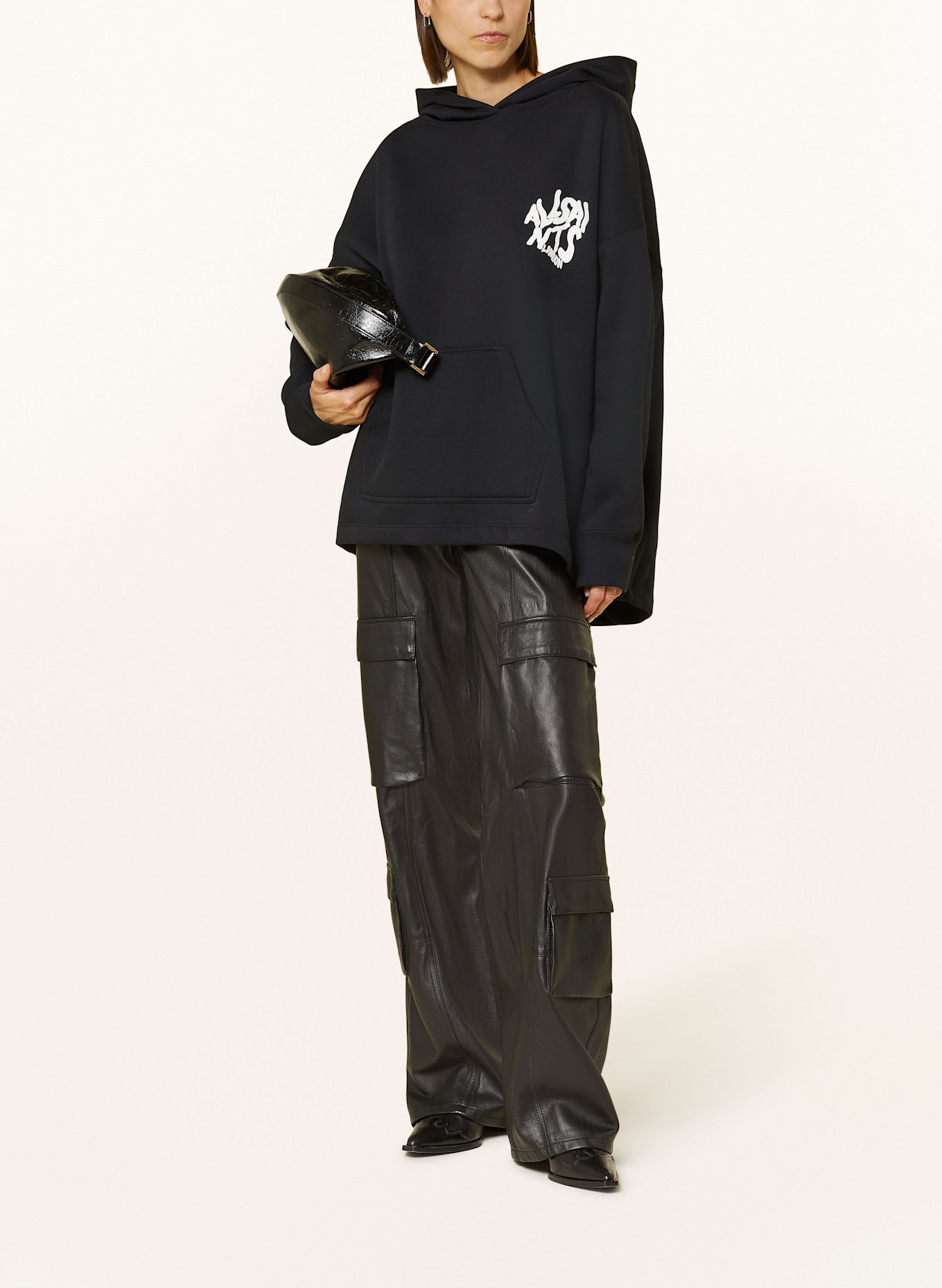ALLSAINTS ORLANDO hoodie, Color: BLACK/ WHITE (Image 3)