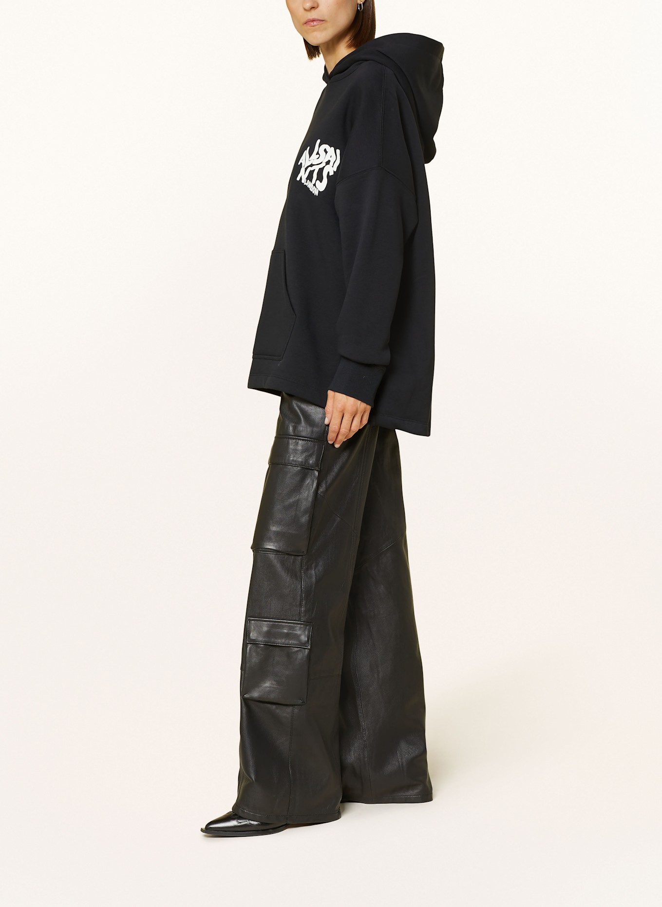 ALLSAINTS ORLANDO hoodie, Color: BLACK/ WHITE (Image 4)