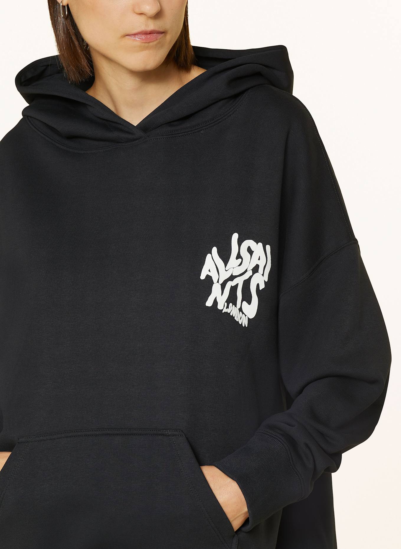 ALLSAINTS ORLANDO hoodie, Color: BLACK/ WHITE (Image 5)