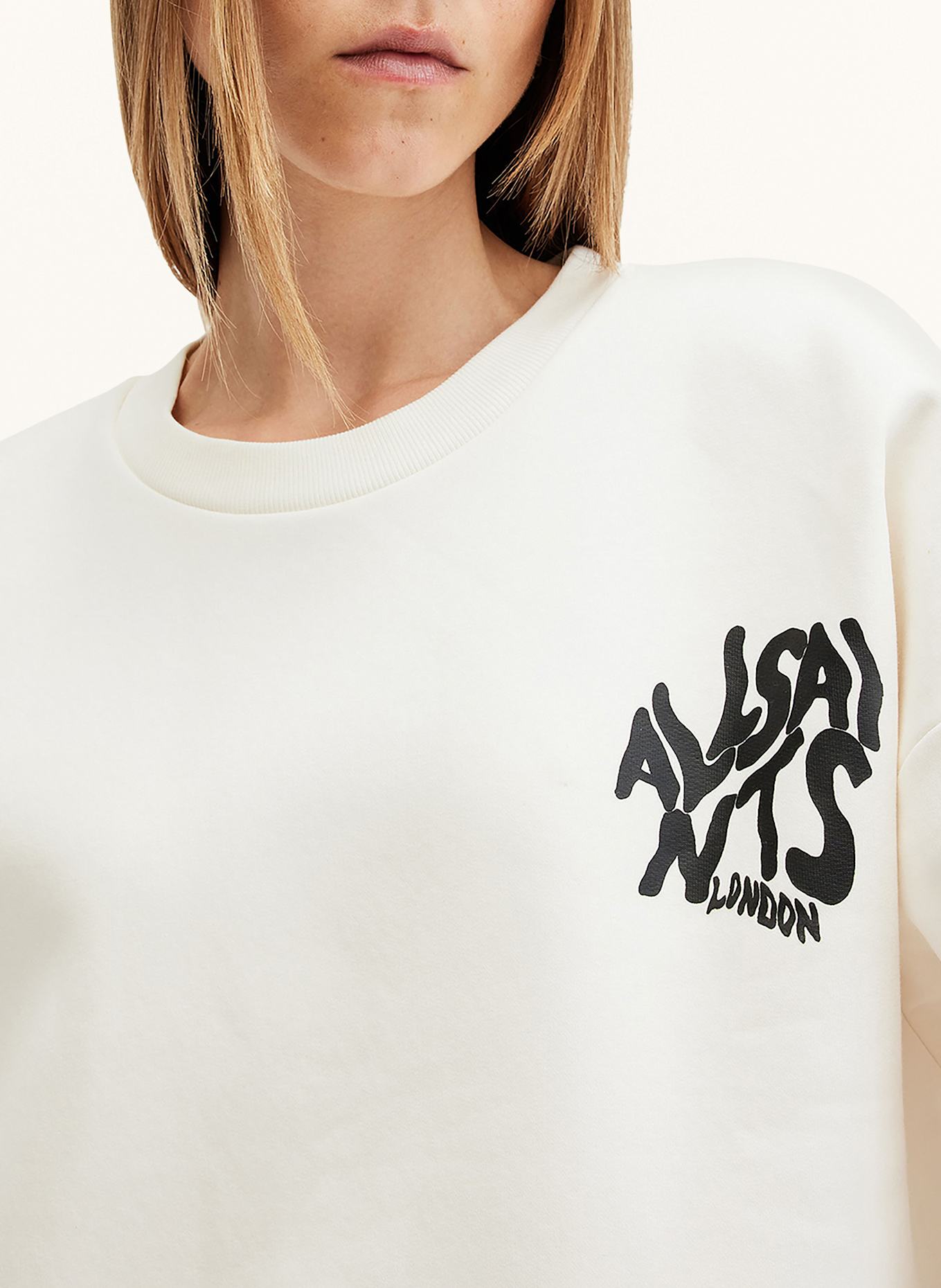 ALLSAINTS Bluza nierozpinana oversize ORLANDO: ECRU/ CZARNY