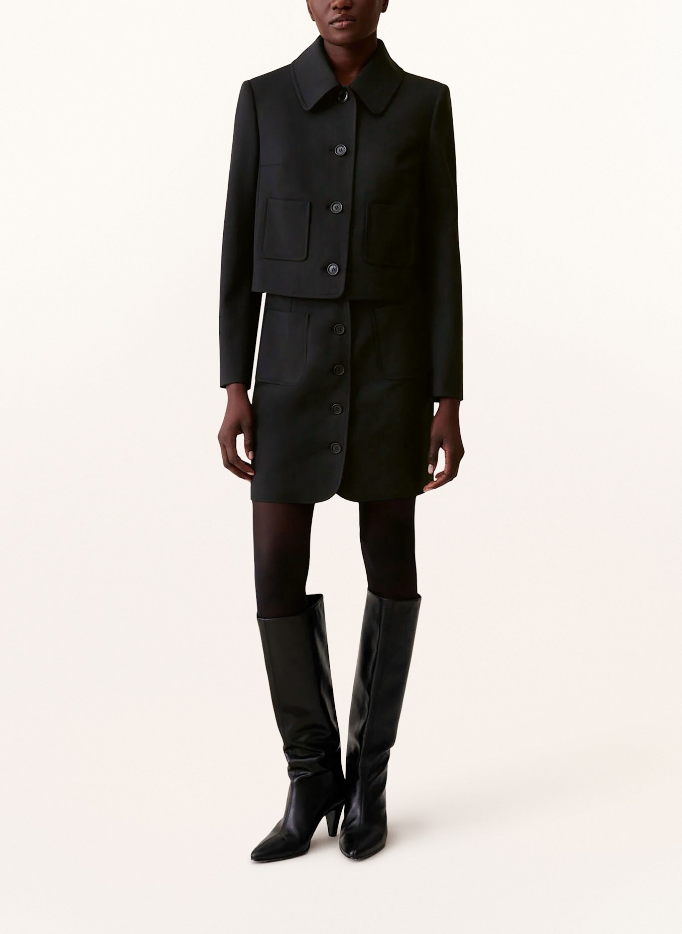 CLAUDIE PIERLOT Żakiet pudełkowy: CZARNY