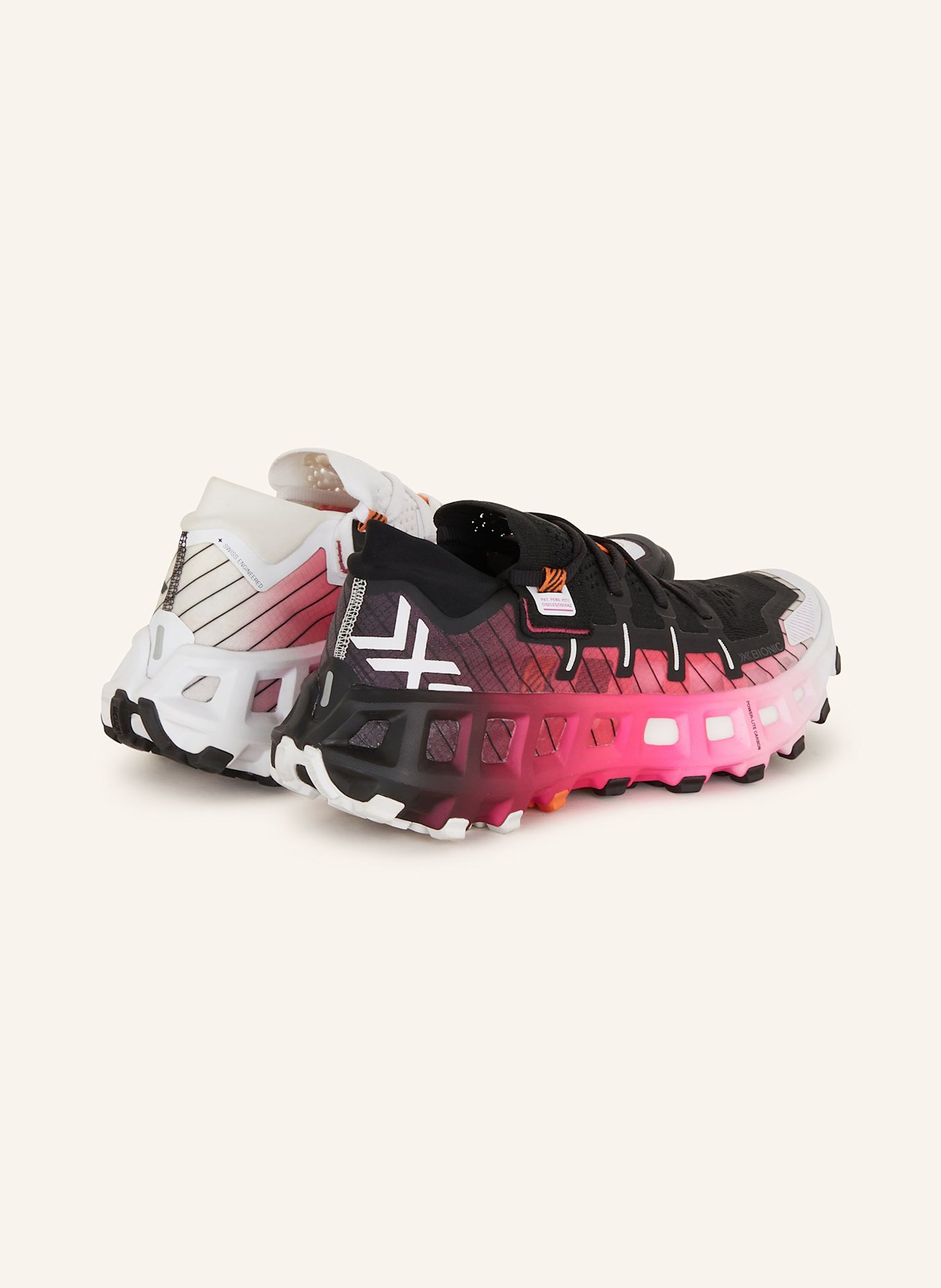 X-BIONIC TERRASKIN trail running shoes: WHITE / NEON PINK / BLACK