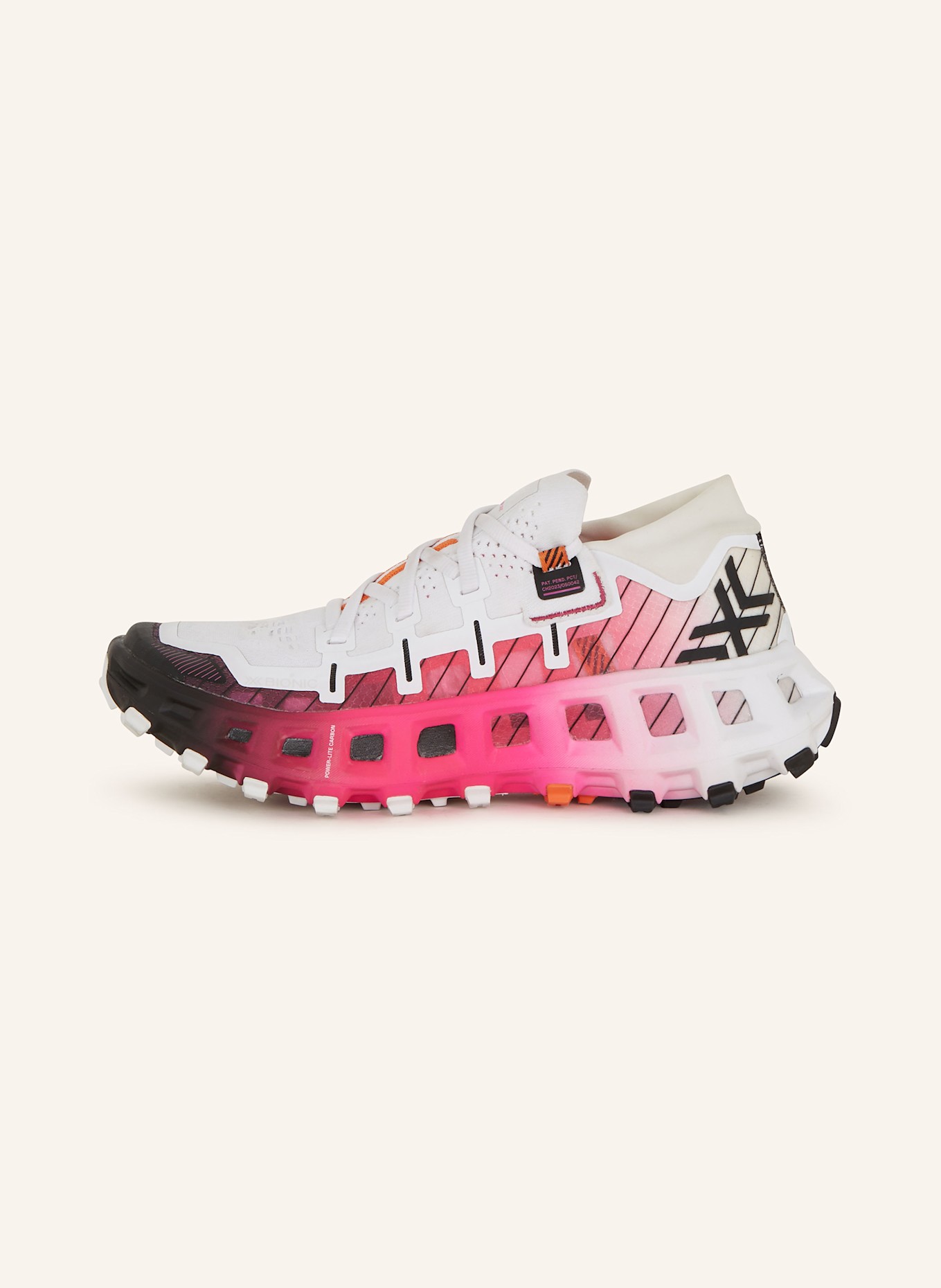 X-BIONIC TERRASKIN trail running shoes: WHITE / NEON PINK / BLACK