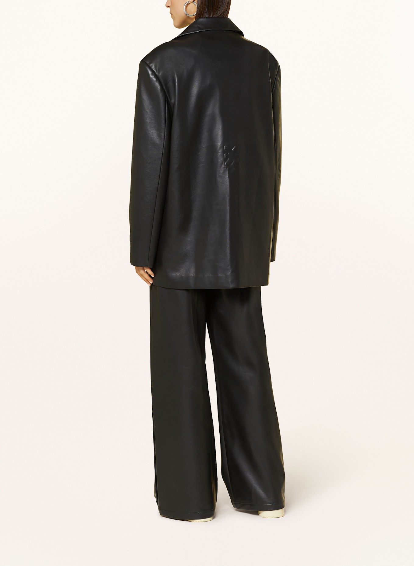 KARO KAUER Longblazer in Lederoptik: SCHWARZ