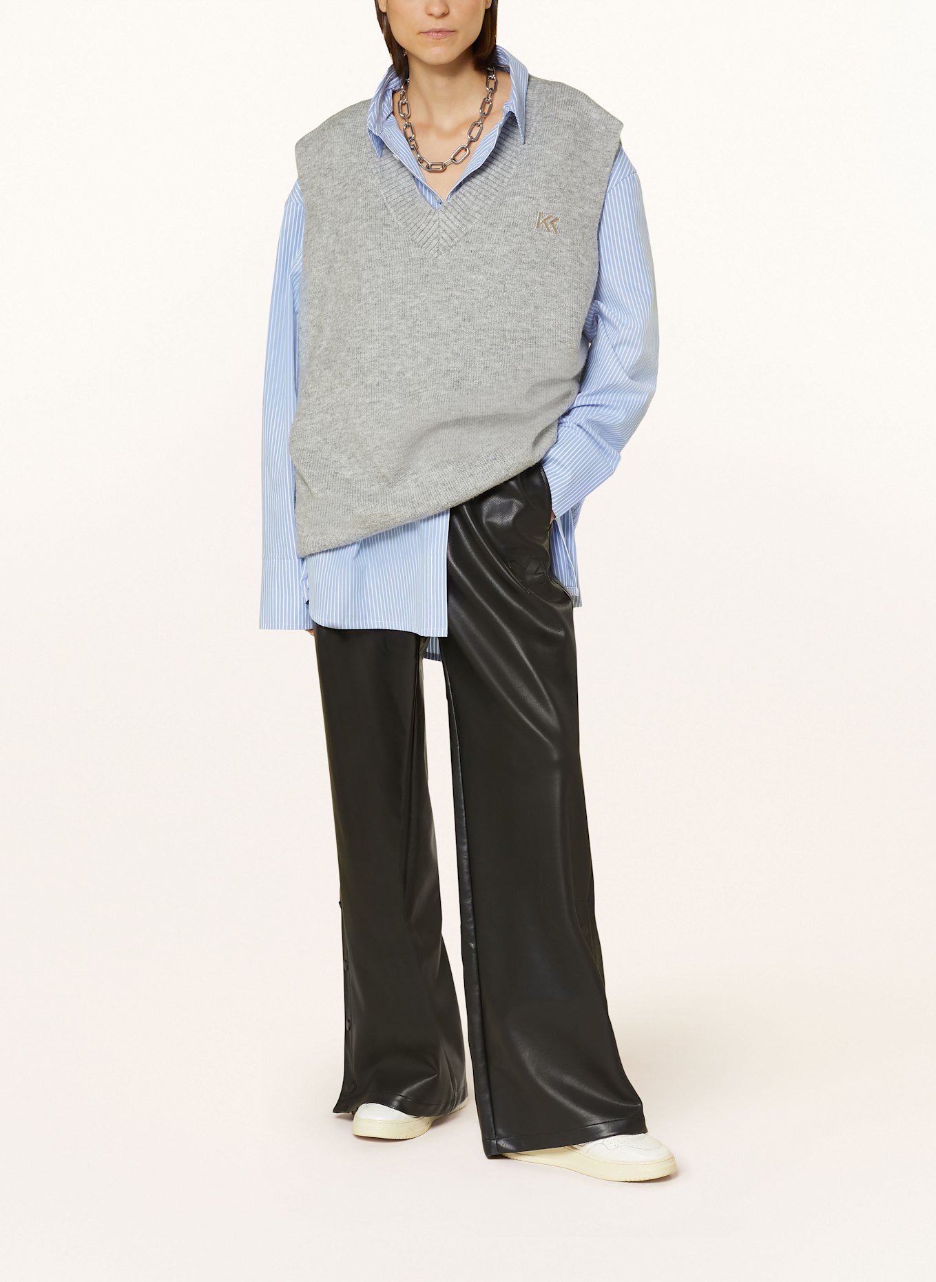 KARO KAUER Hemdbluse: HELLBLAU / WEISS