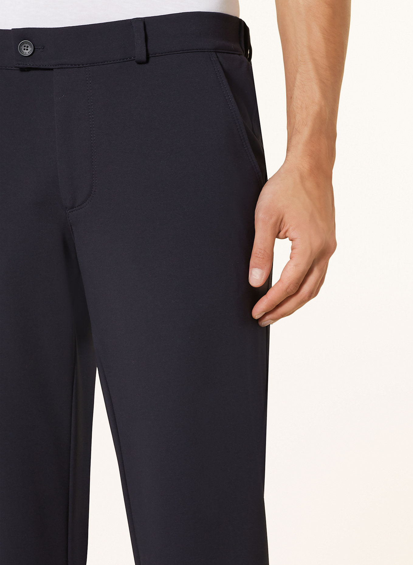 EUREX BY BRAX Chinosy z dżerseju THILO slim fit: GRANATOWY