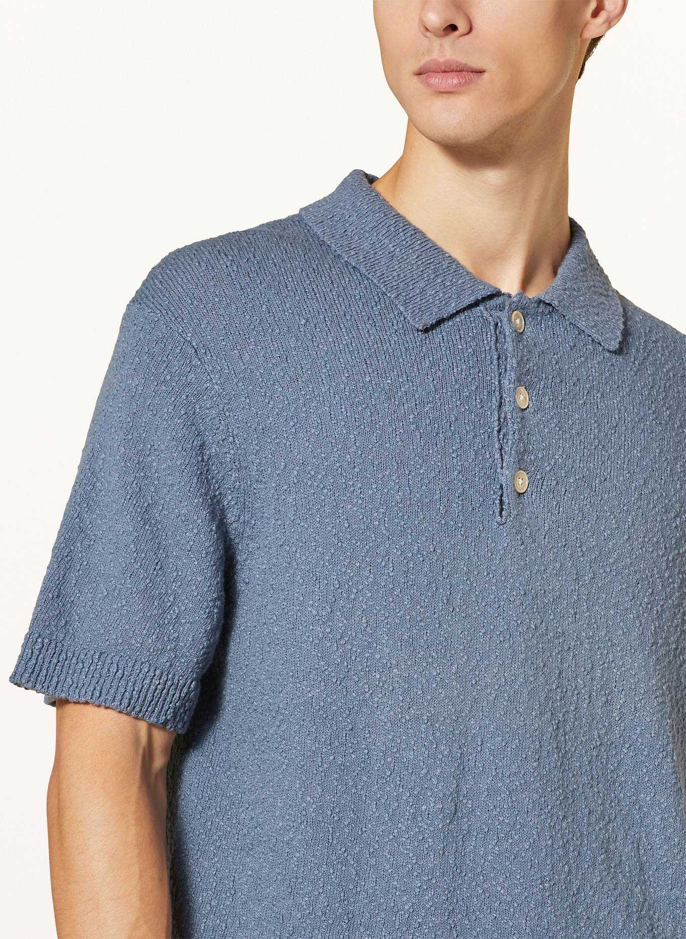 NN.07 Strick-Poloshirt RANDY: BLAU