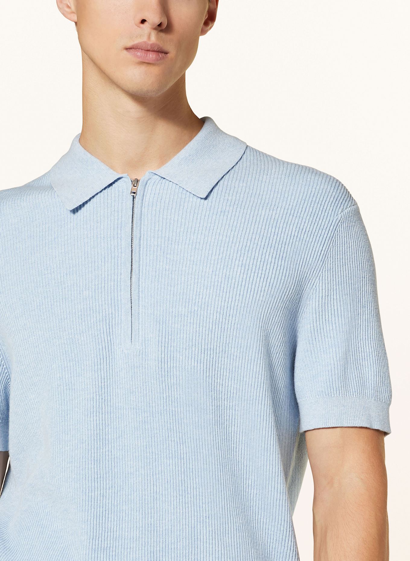 NN.07 Strick-Poloshirt HANSIE, Farbe: HELLBLAU (Bild 4)