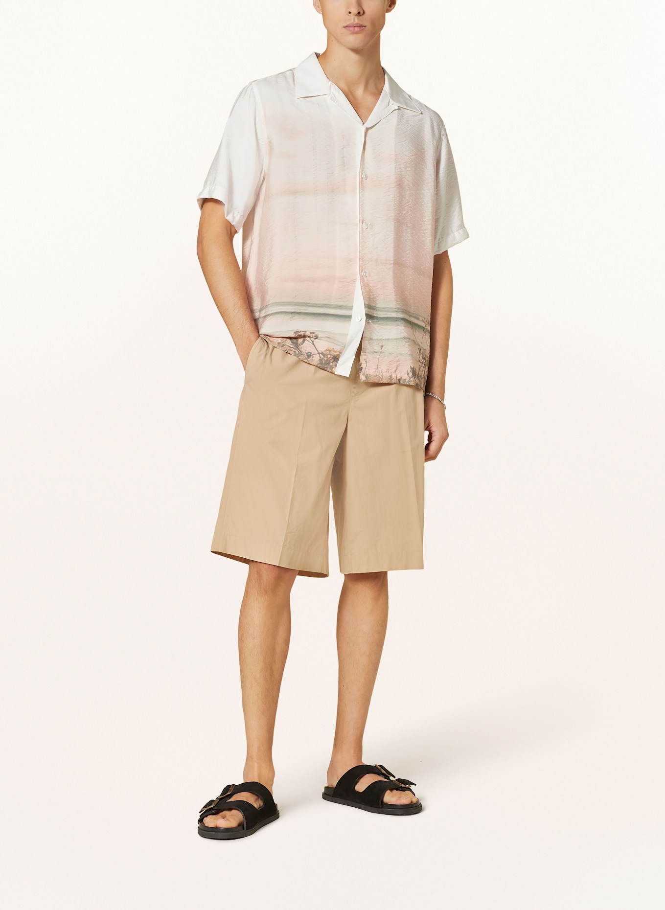 NN.07 Košile resort JULIO Comfort Fit: BÍLÁ / SVĚTLE ŠEDÁ / ŠEDÁ