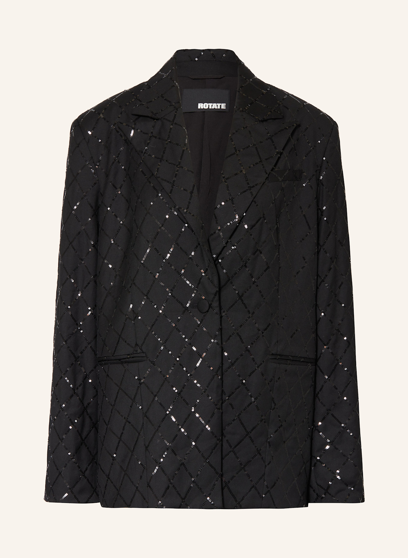 ROTATE Oversized-Blazer mit Pailletten: SCHWARZ