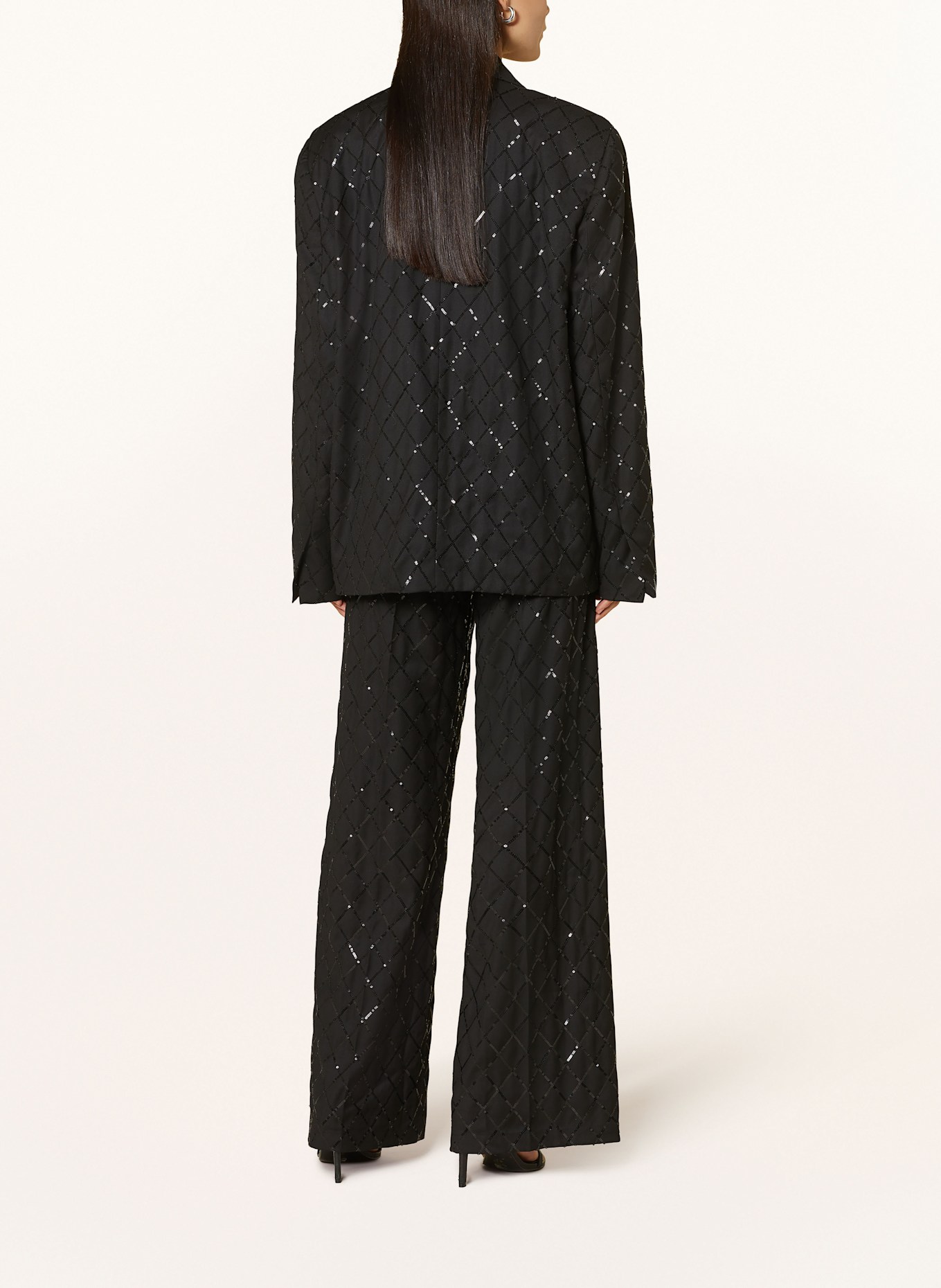 ROTATE Oversized-Blazer mit Pailletten: SCHWARZ