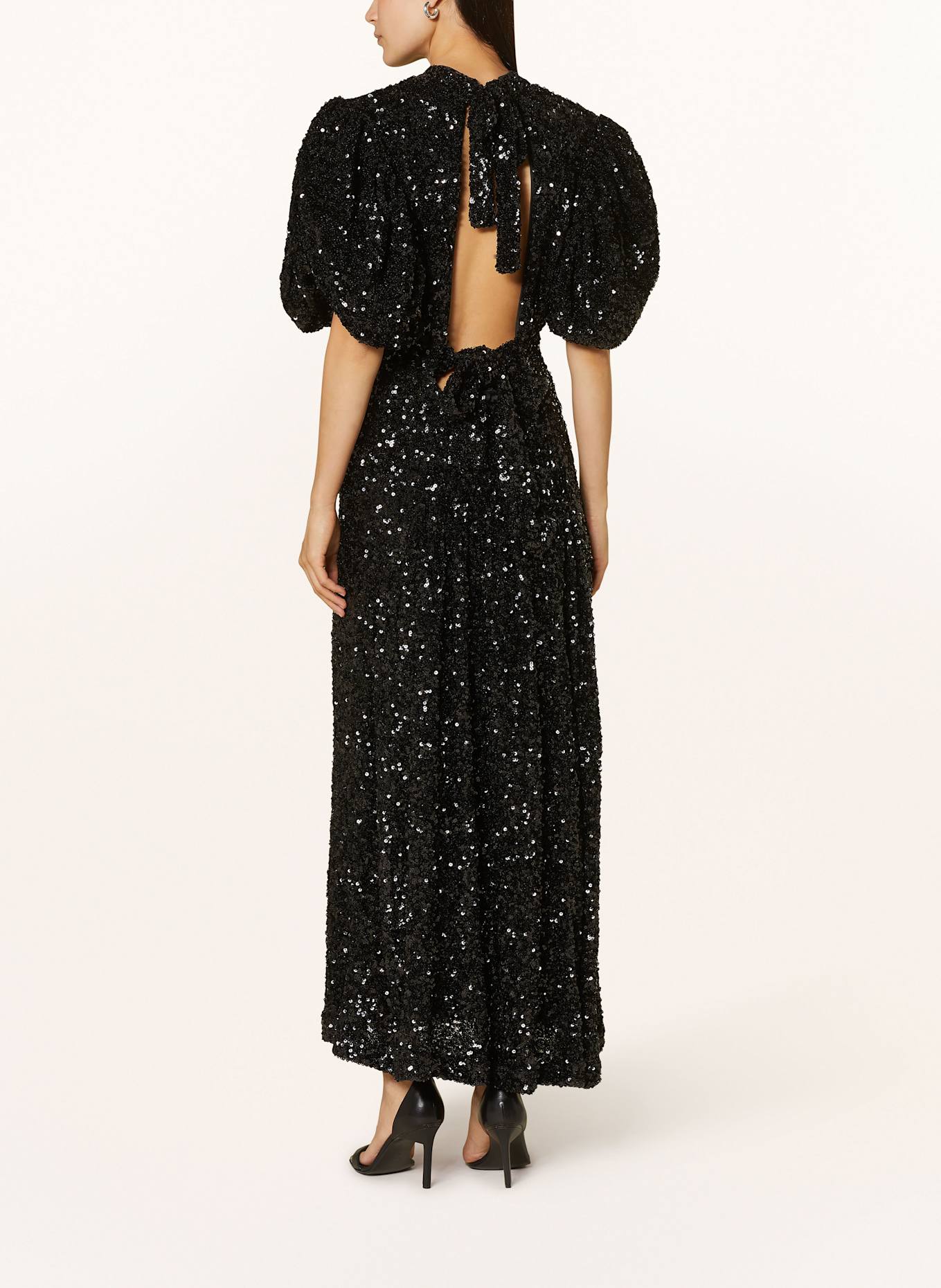 ROTATE Dress with sequins: BLACK