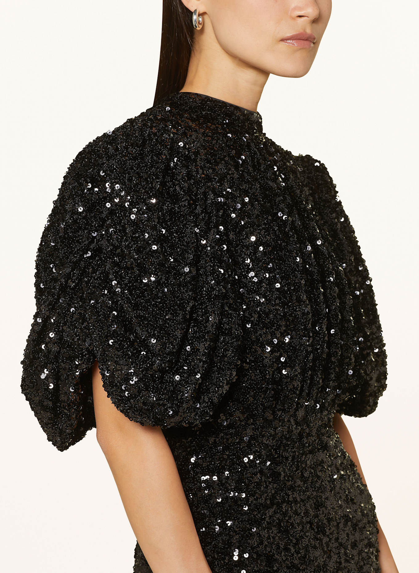 ROTATE Dress with sequins: BLACK