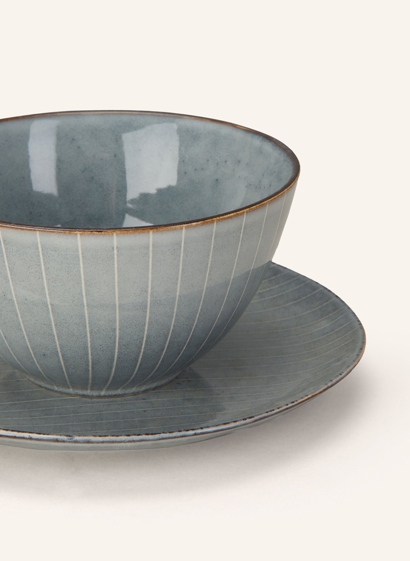 BROSTE COPENHAGEN 6-teiliges Geschirrset NORDIC SEA: BLAU / WEISS