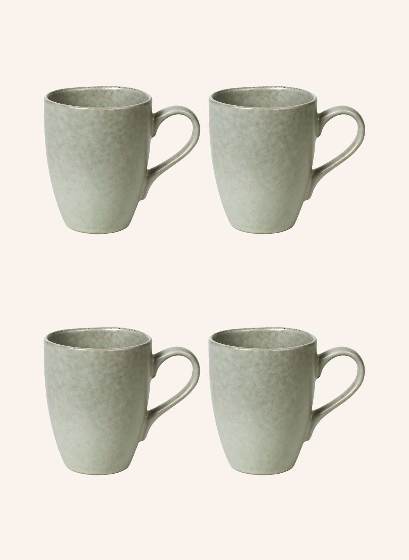 BROSTE COPENHAGEN 4er-Set Henkelbecher NORDIC MARSH: GRÜN