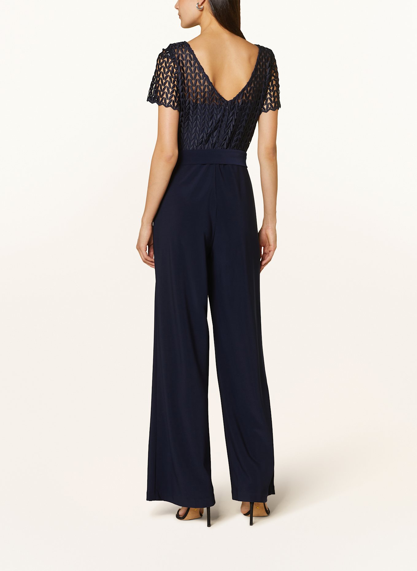 Joseph Ribkoff SIGNATURE Jumpsuit im Materialmix: DUNKELBLAU