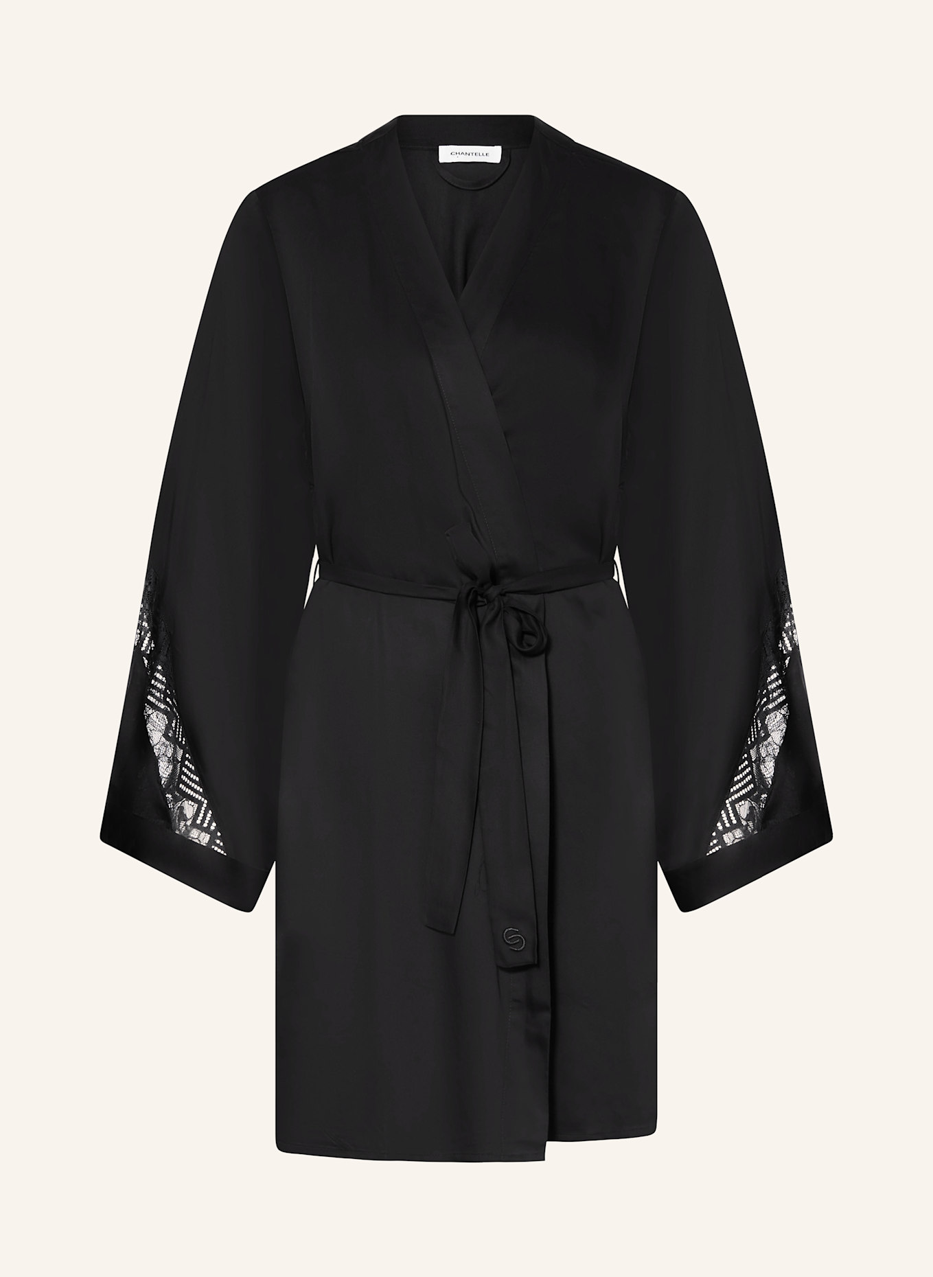 CHANTELLE Kimono damskie ORIGINS z satyny, Kolor: CZARNY (Obrazek 1)