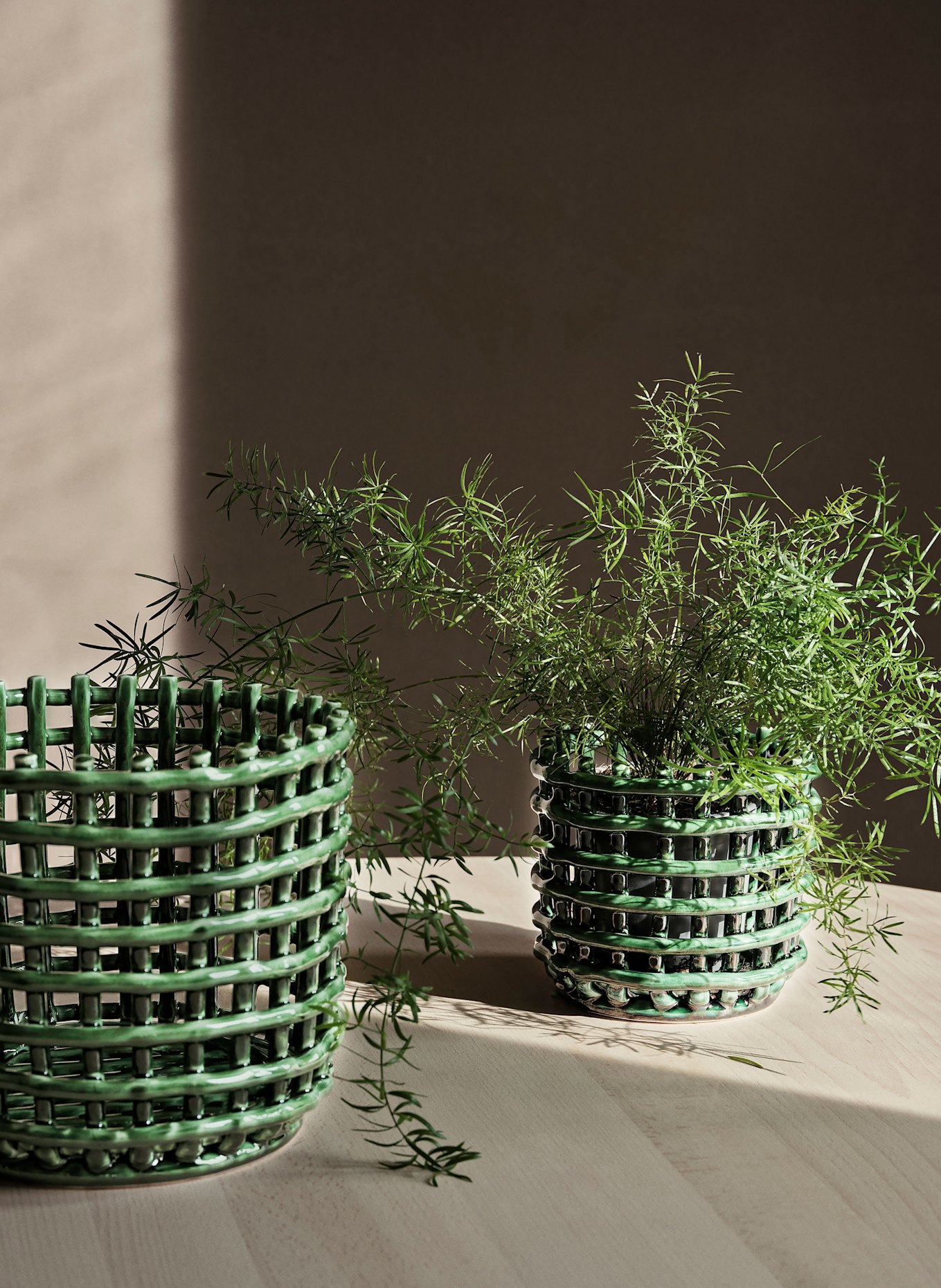 Ferm LIVING Kosz CERAMIC: ZIELONY