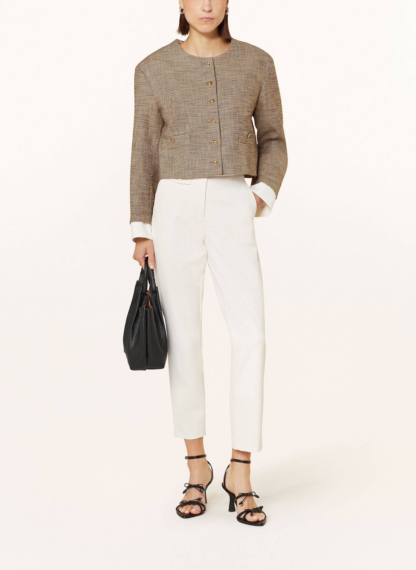 CAMBIO Hose SCARLET mit Nieten: ECRU